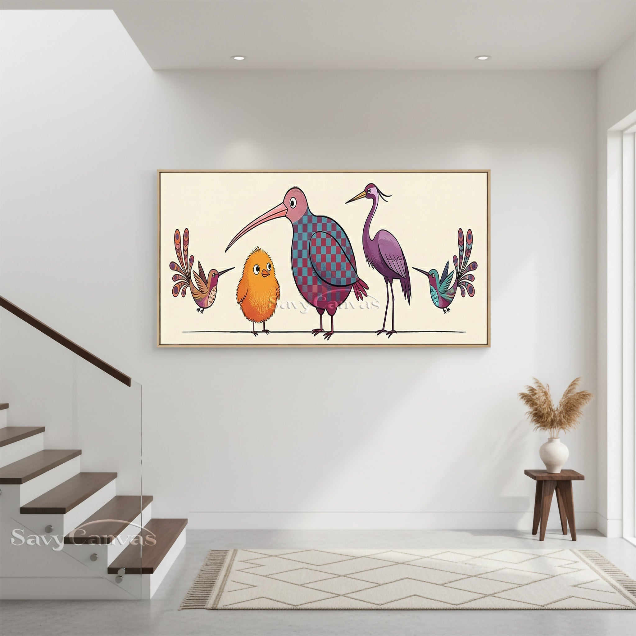 Modern Abstract Bird Illustration Painting | Unique Hand-Painted Art #SS 040