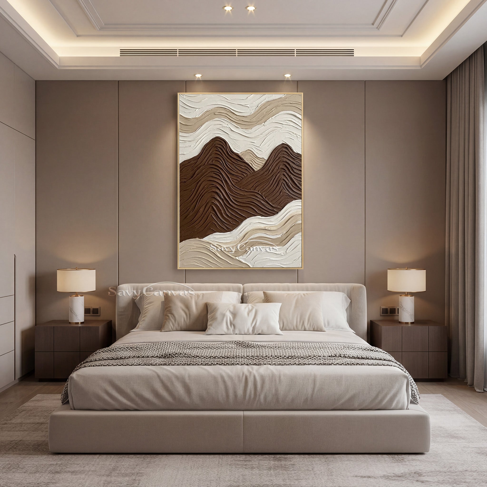 Modern 3D Textured Mountain Wall Art | Minimalist Neutral Oil Painting #SS 201