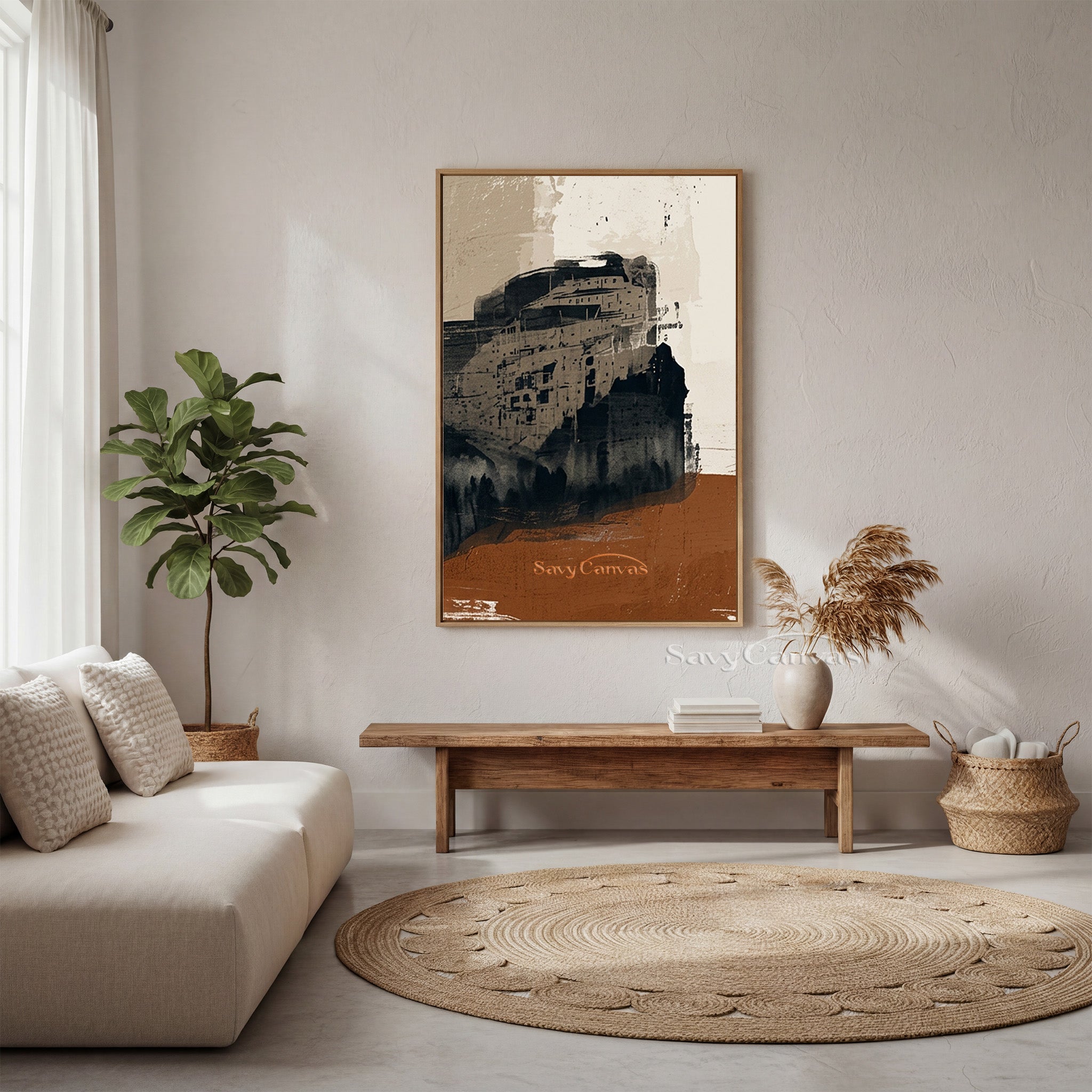 Urban Architecture Abstract Oil Painting | Handmade Wall Decor #SS 202