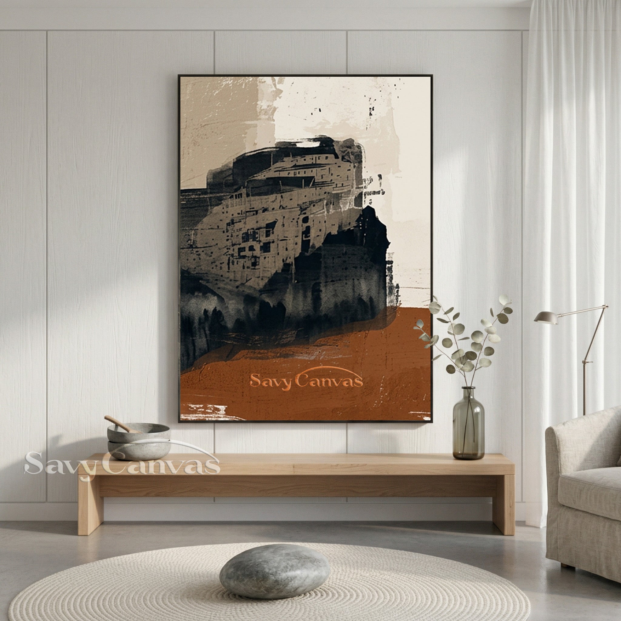Urban Architecture Abstract Oil Painting | Handmade Wall Decor #SS 202
