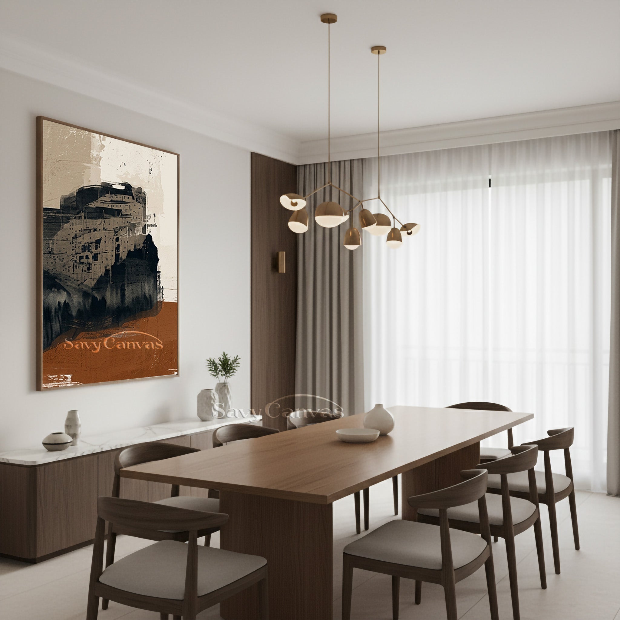 Urban Architecture Abstract Oil Painting | Handmade Wall Decor #SS 202