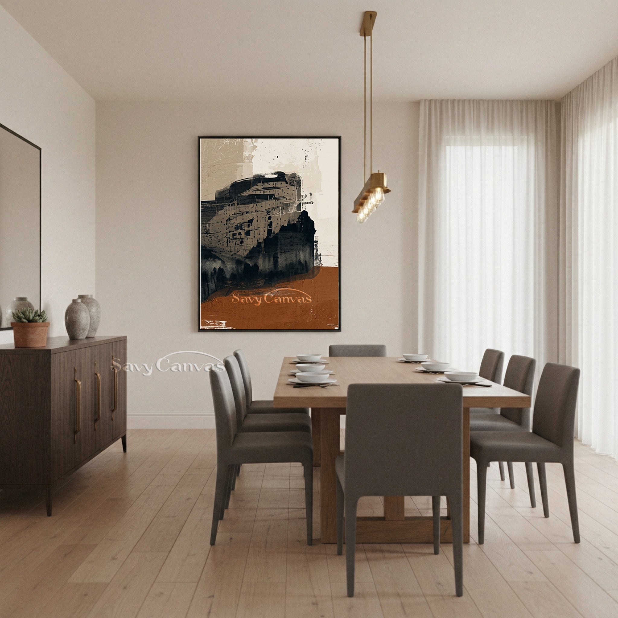 Urban Architecture Abstract Oil Painting | Handmade Wall Decor #SS 202