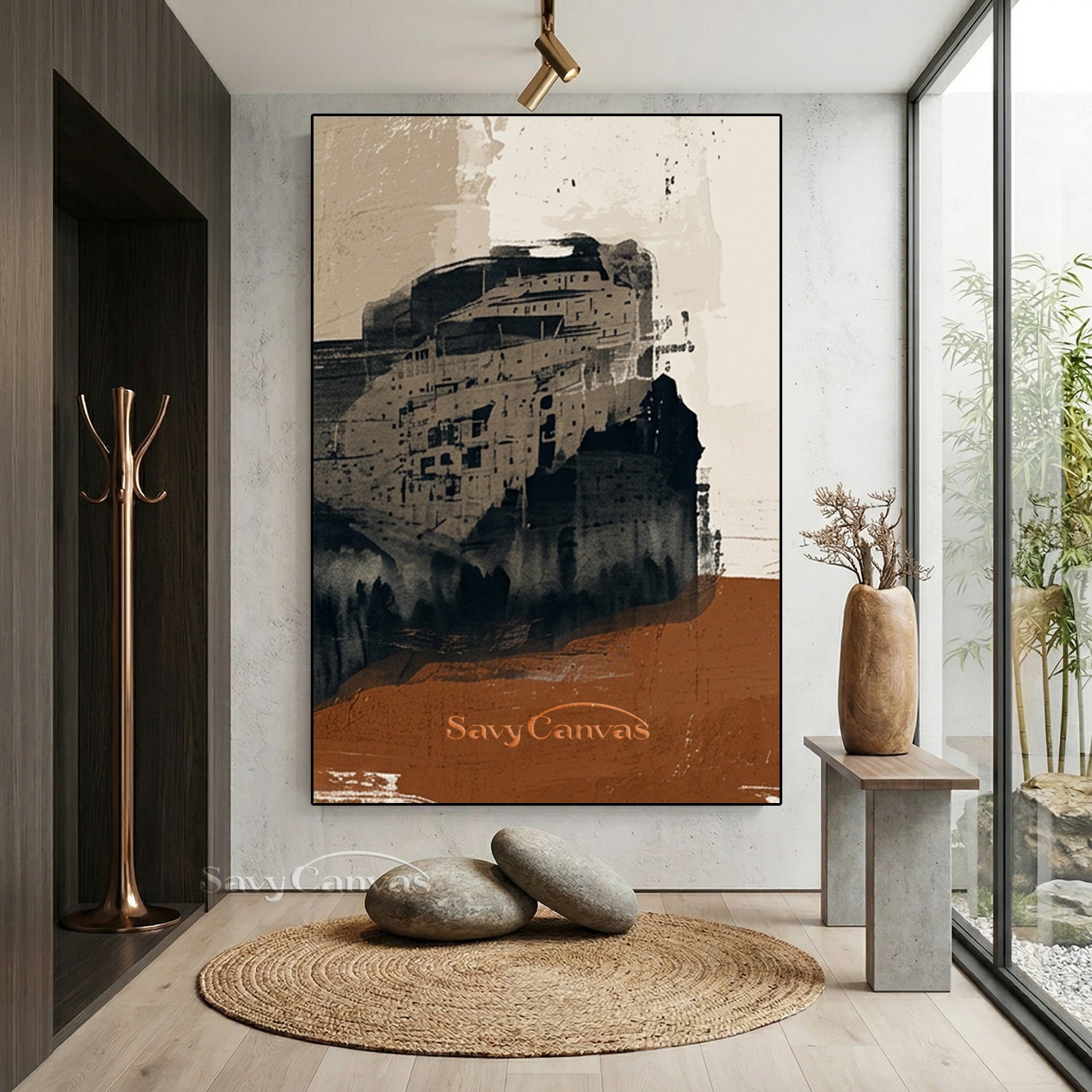 Urban Architecture Abstract Oil Painting | Handmade Wall Decor #SS 202