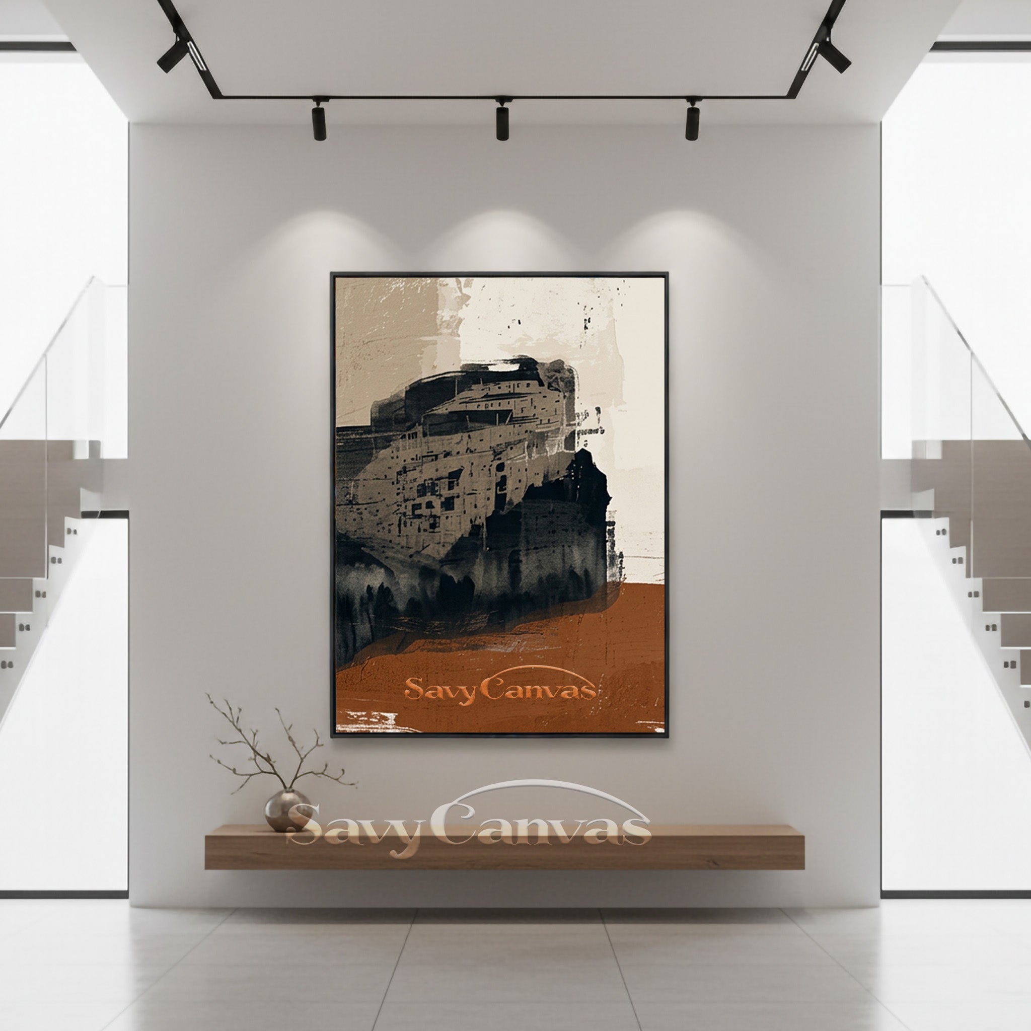 Urban Architecture Abstract Oil Painting | Handmade Wall Decor #SS 202