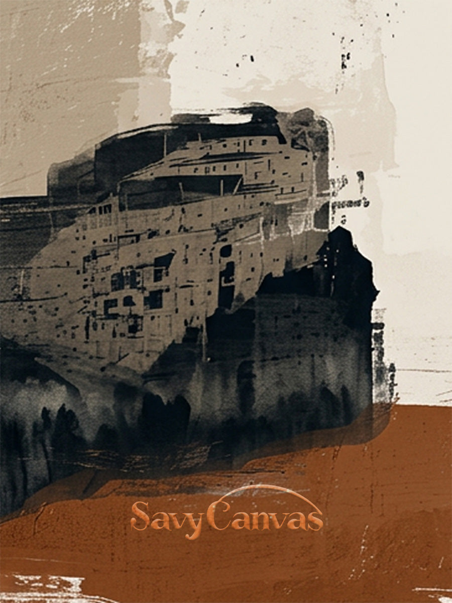 Urban Architecture Abstract Oil Painting | Handmade Wall Decor #SS 202