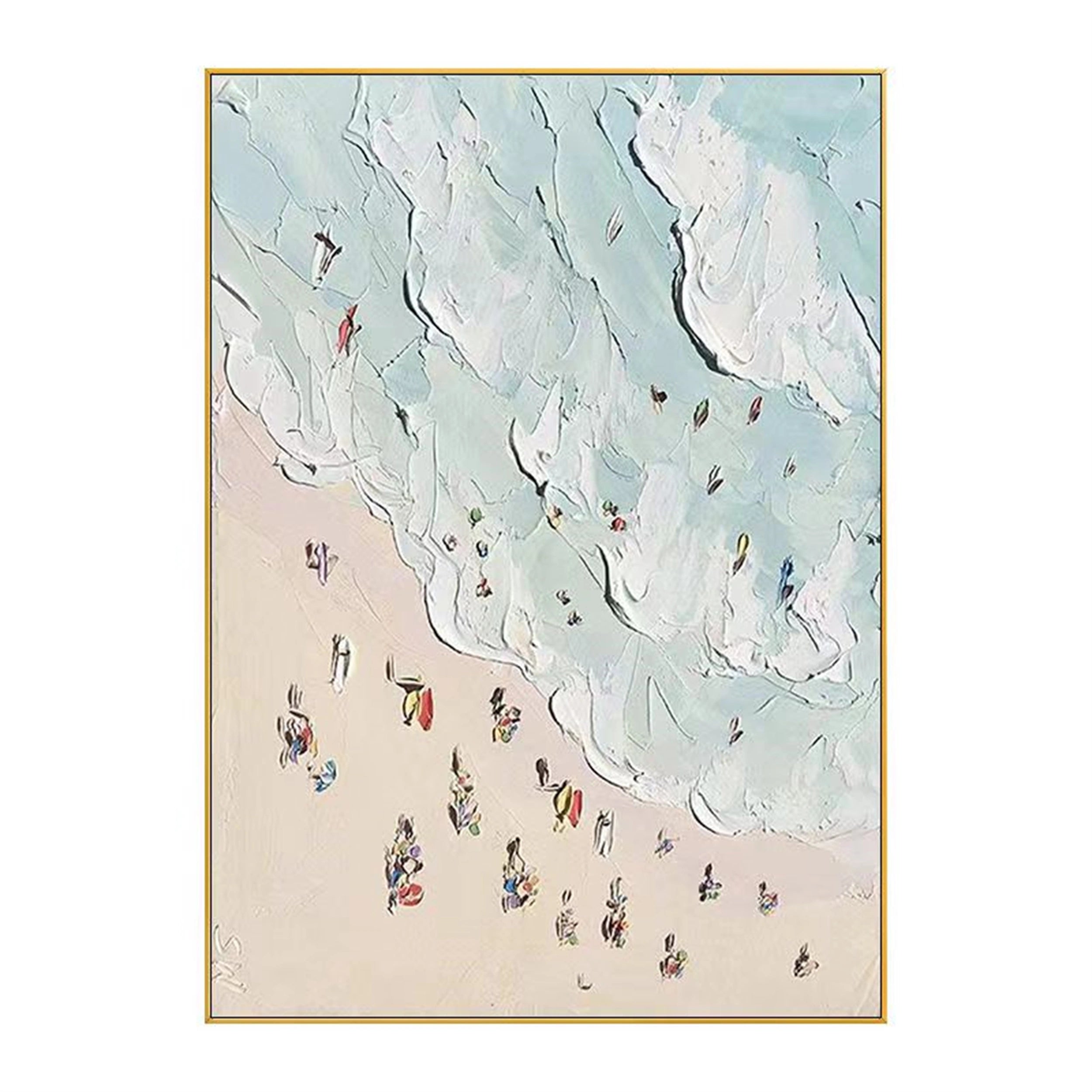Colorful Beach Scene Abstract Painting - Modern Vibrant Art # JJ 132