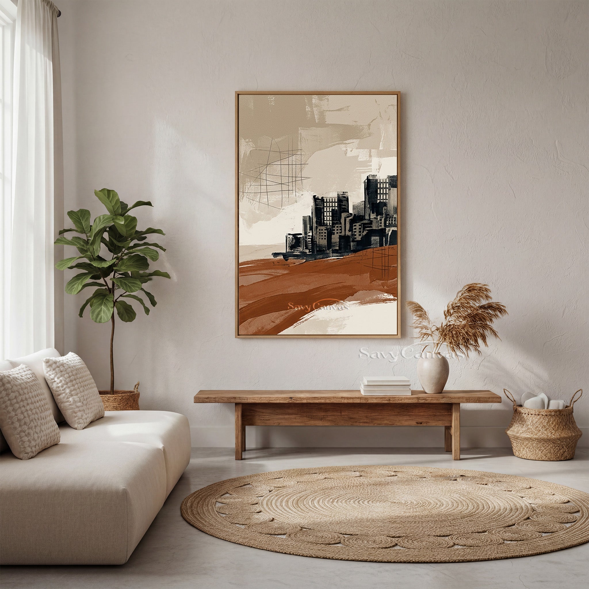 Modern Abstract Industrial Canvas Wall Art #SS 203