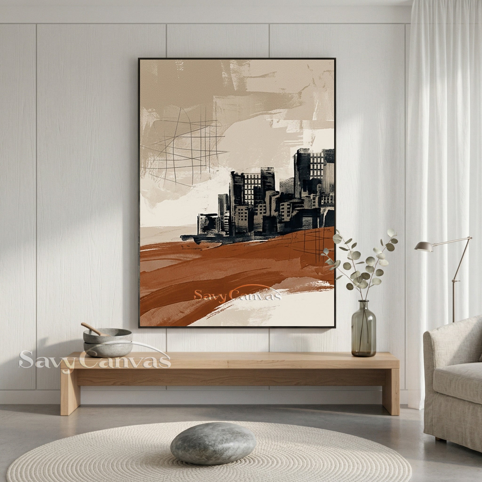 Modern Abstract Industrial Canvas Wall Art #SS 203