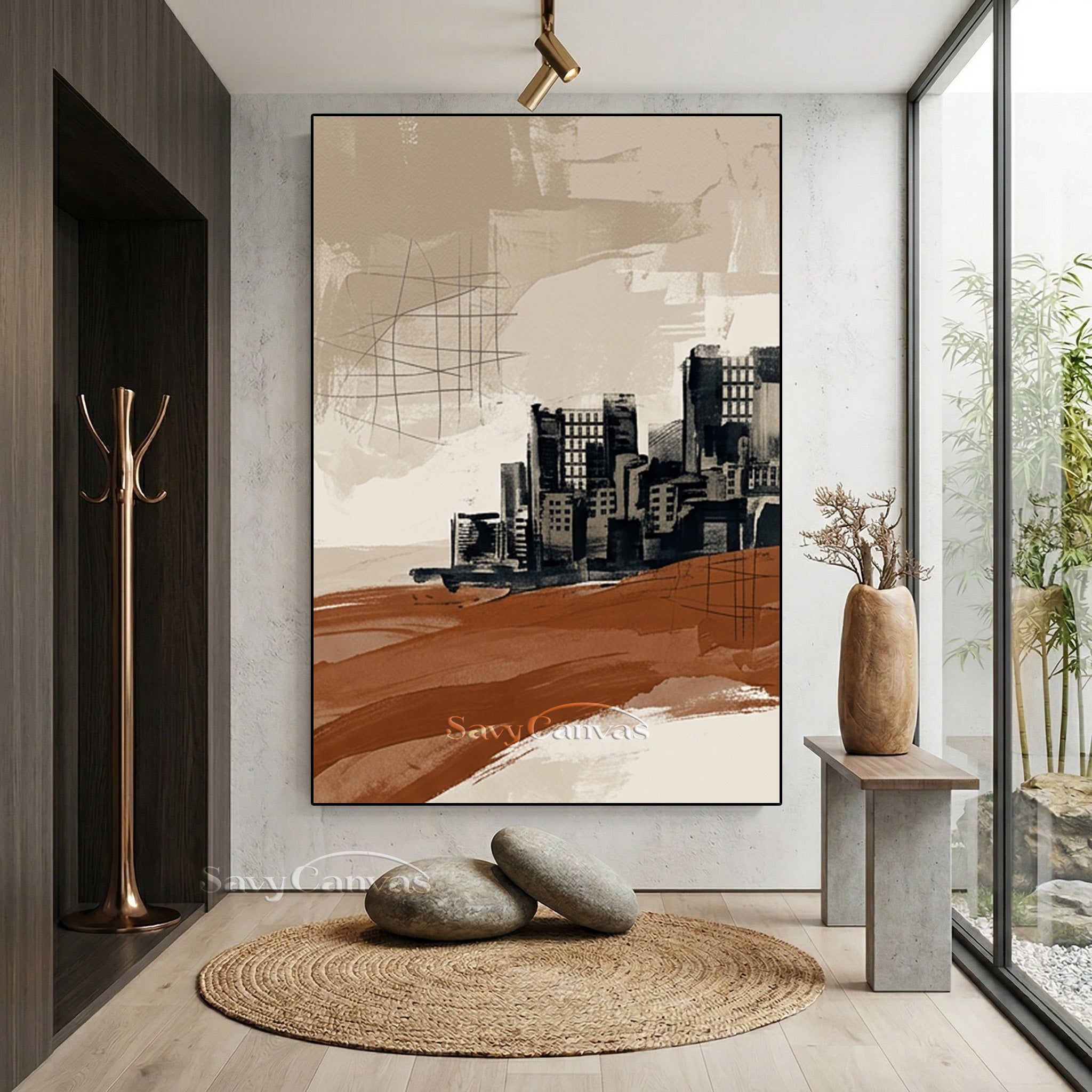 Modern Abstract Industrial Canvas Wall Art #SS 203