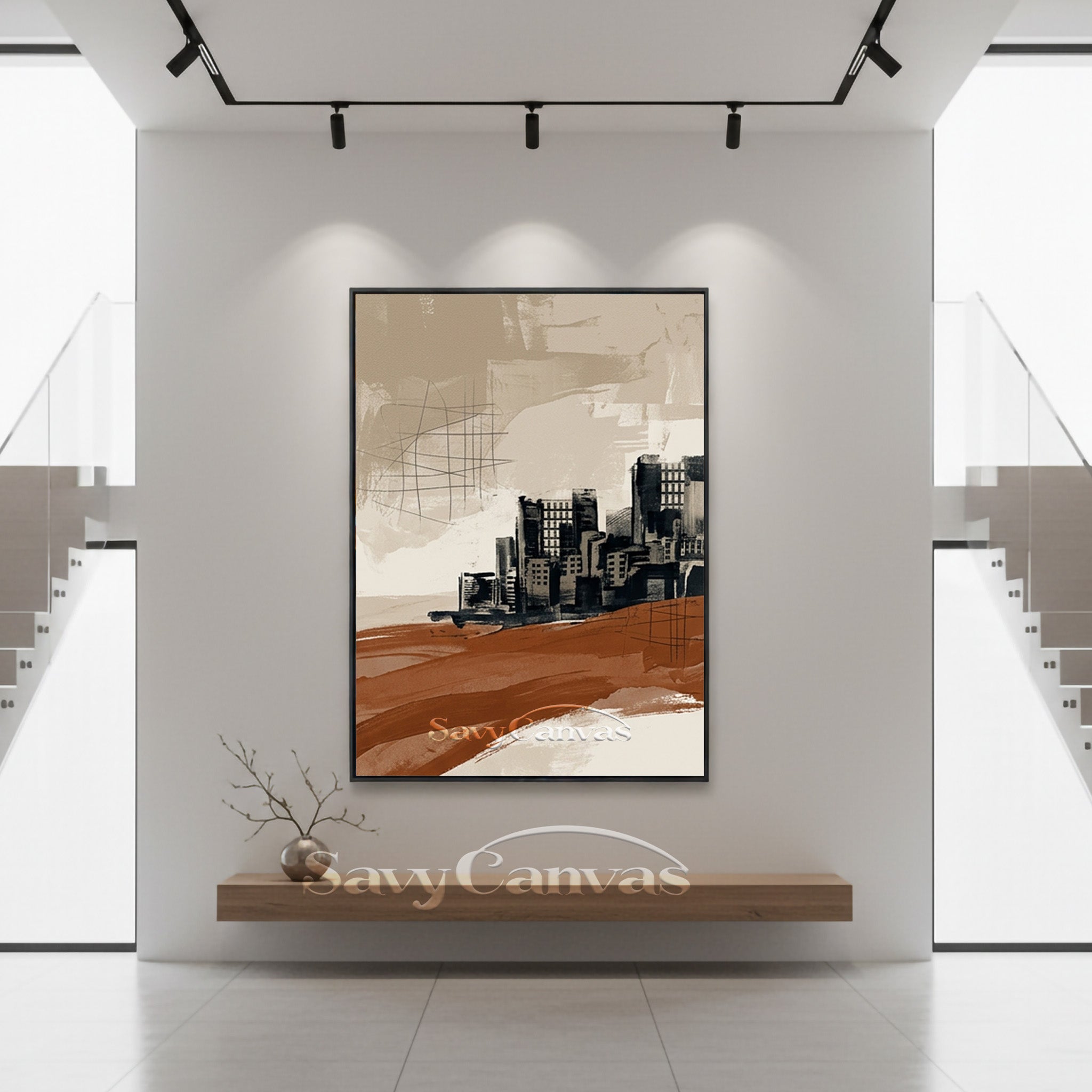 Modern Abstract Industrial Canvas Wall Art #SS 203