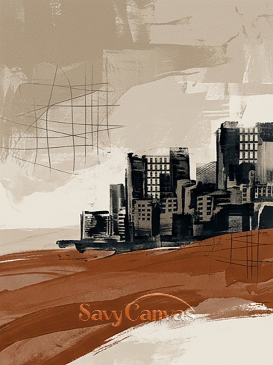 Modern Abstract Industrial Canvas Wall Art #SS 203