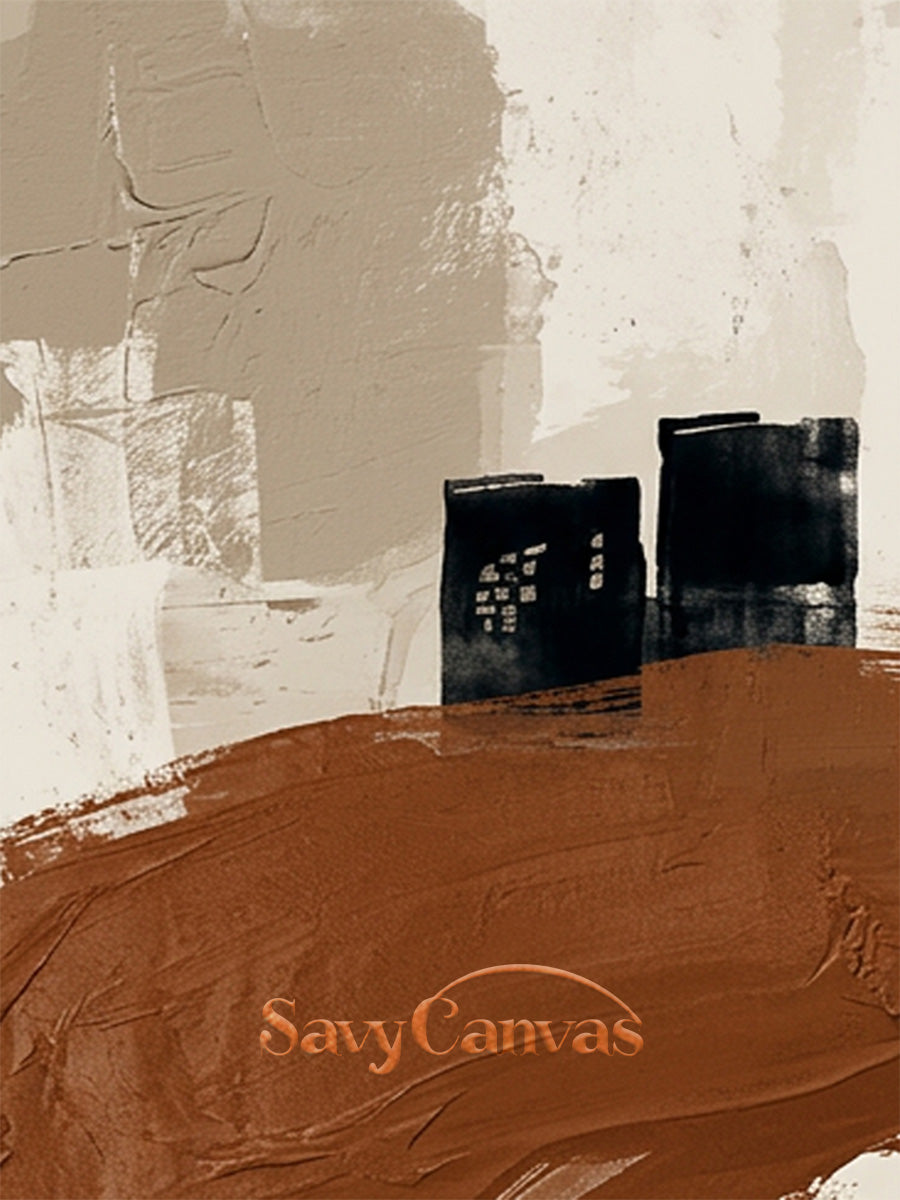 Abstract Minimalist Earth Tone Architecture Oil Painting Wall Art #SS 204