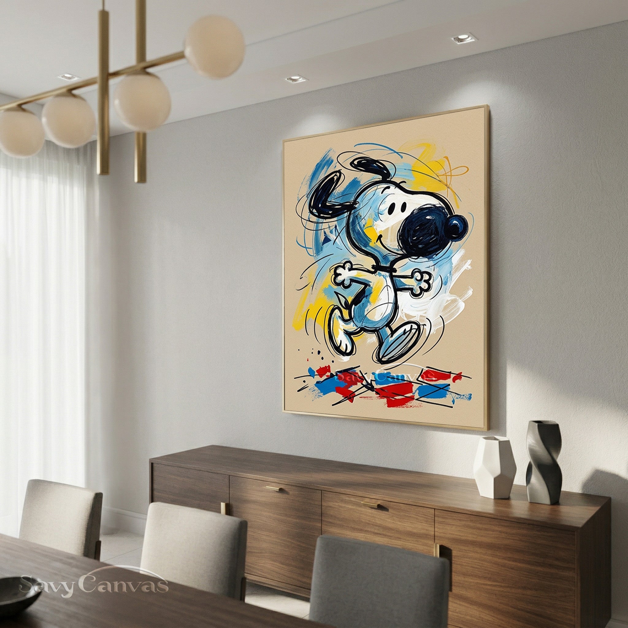 Colorful Pop Expressionist Dog Painting | Modern Animal Wall Art #AA 526