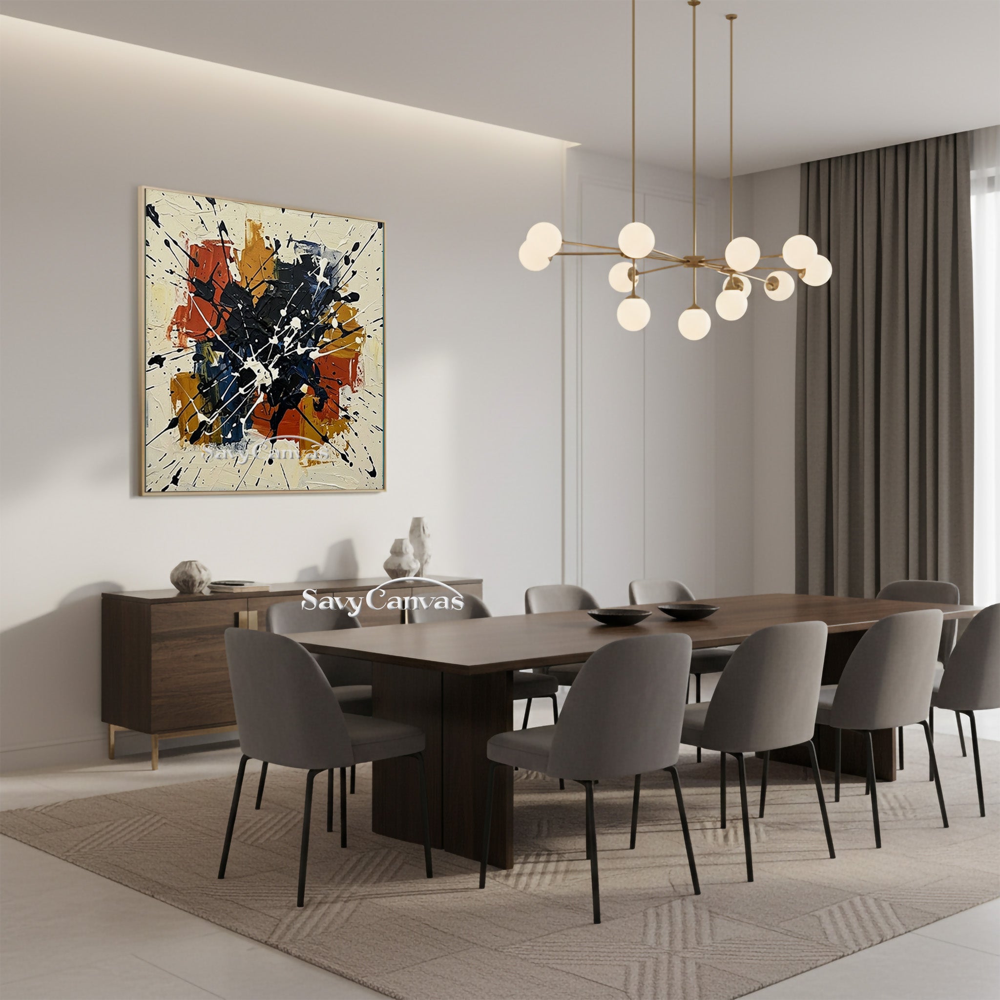 Explosive Abstract Expressionist Canvas | Modern Living Room Art #AA 528