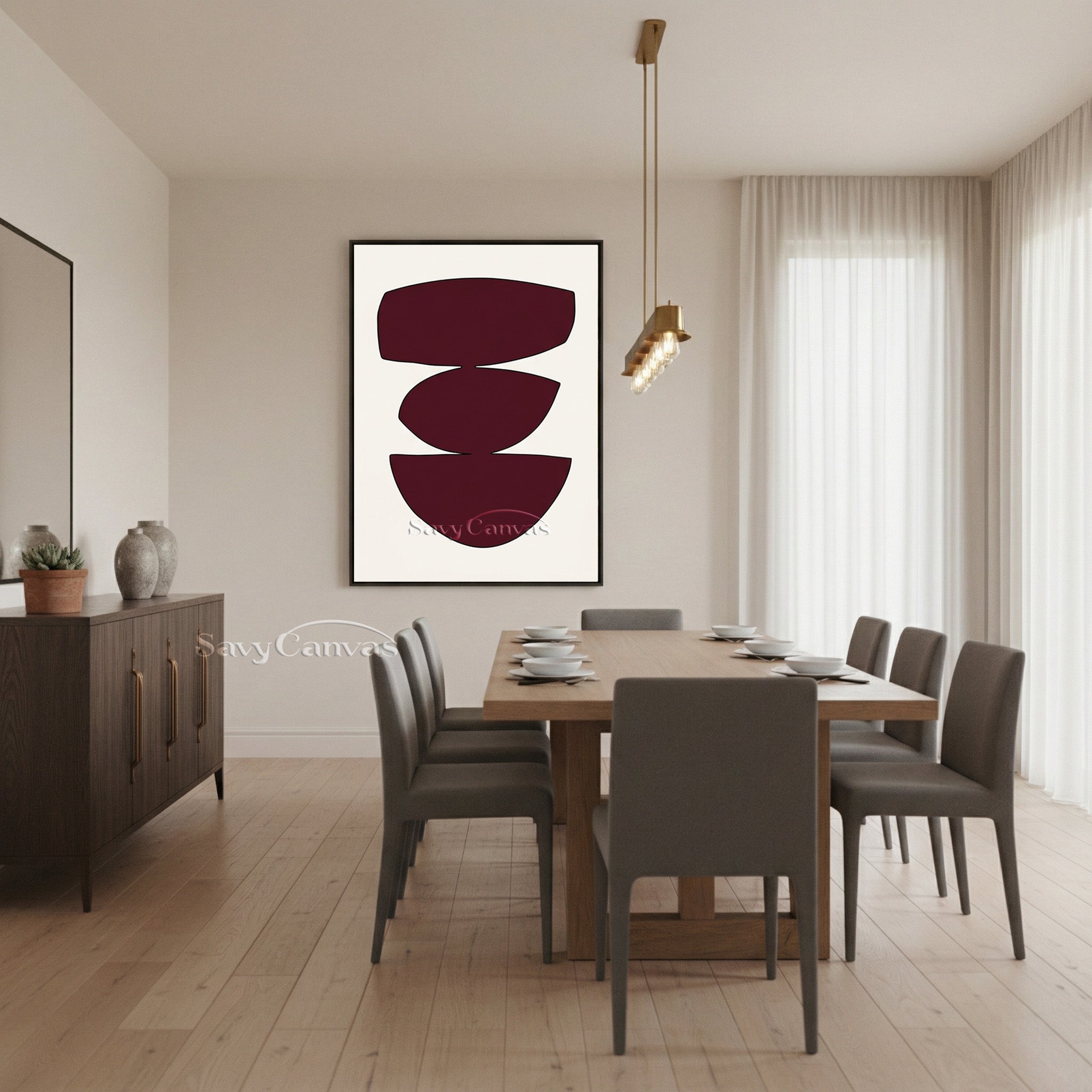 Modern Geometric Painting | Framed Minimalist Wall Art #AA 504