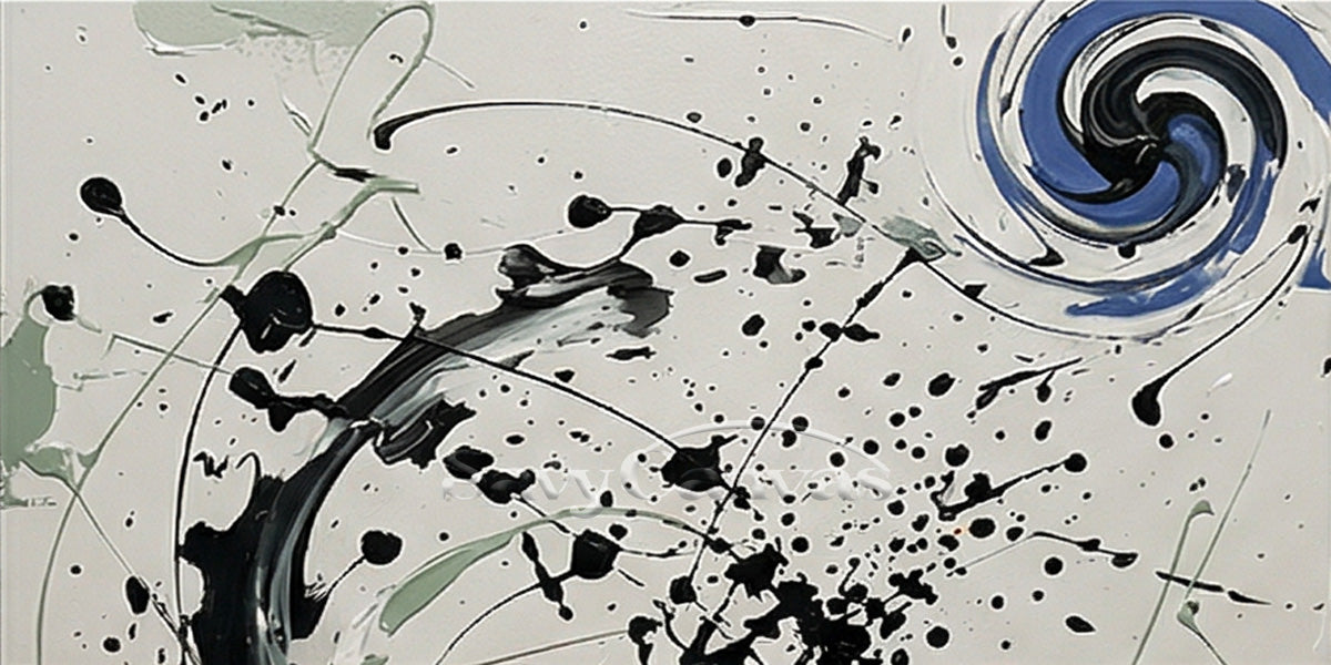 Abstract Swirl Splash Canvas Art – Modern Contemporary Wall Painting #JJ 471