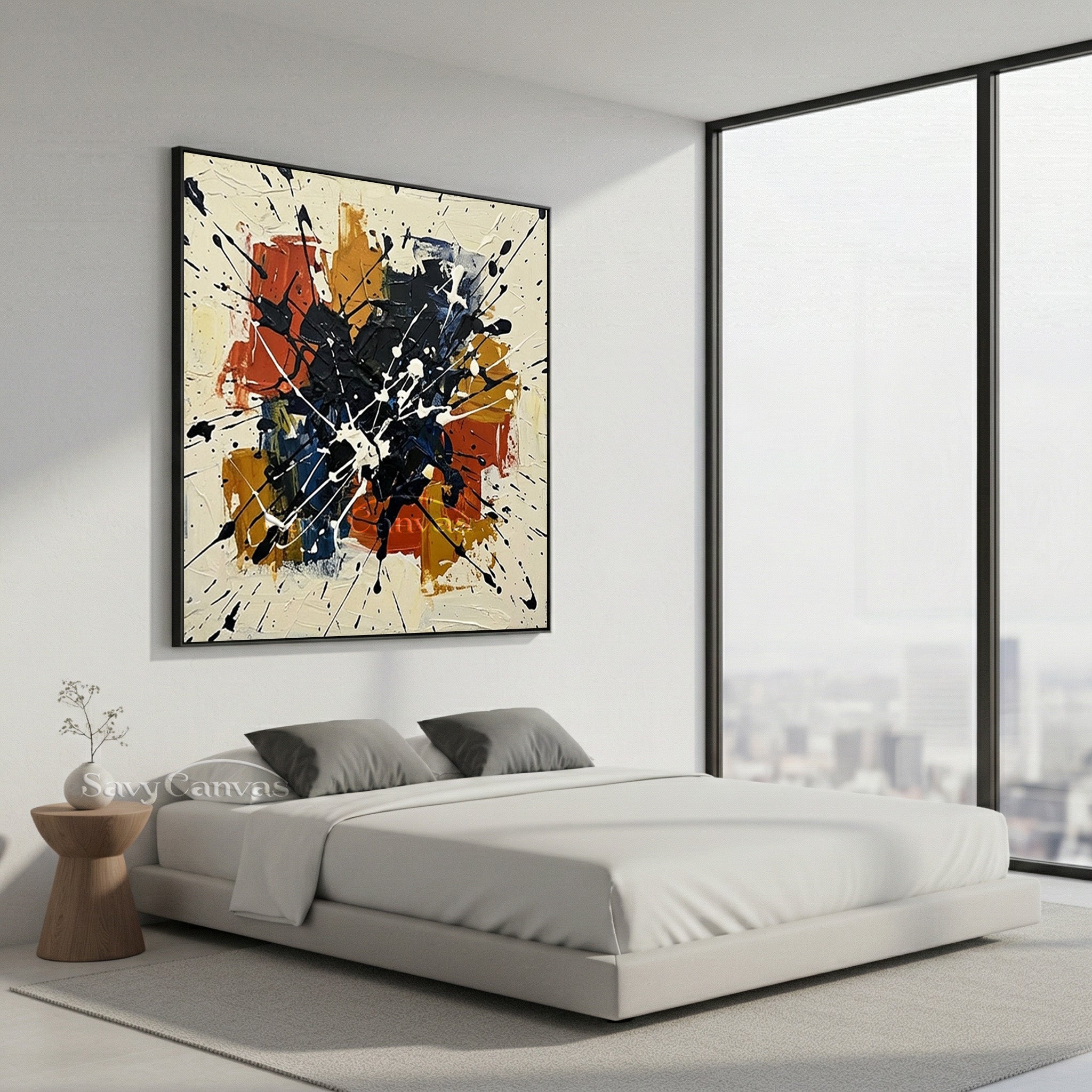 Explosive Abstract Expressionist Canvas | Modern Living Room Art #AA 528