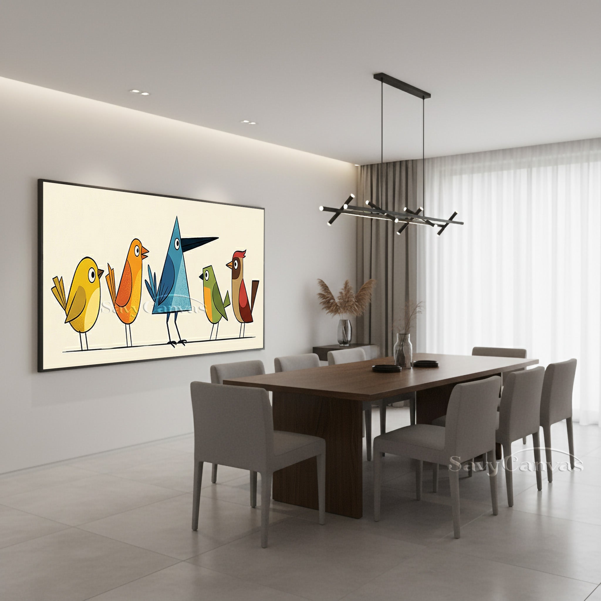 Colorful Pop Art Bird Canvas | Quirky Animal Wall Decor Art #SS 041