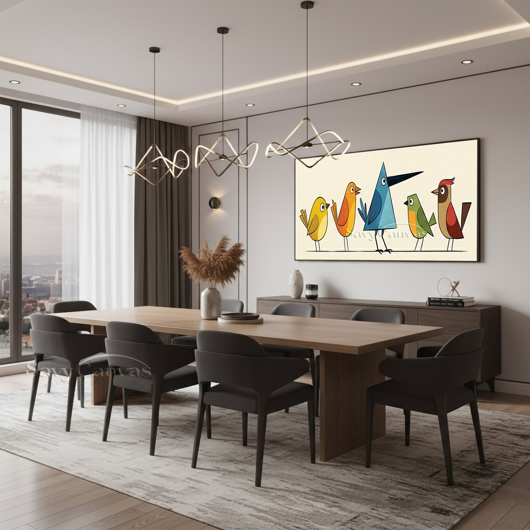 Colorful Pop Art Bird Canvas | Quirky Animal Wall Decor Art #SS 041