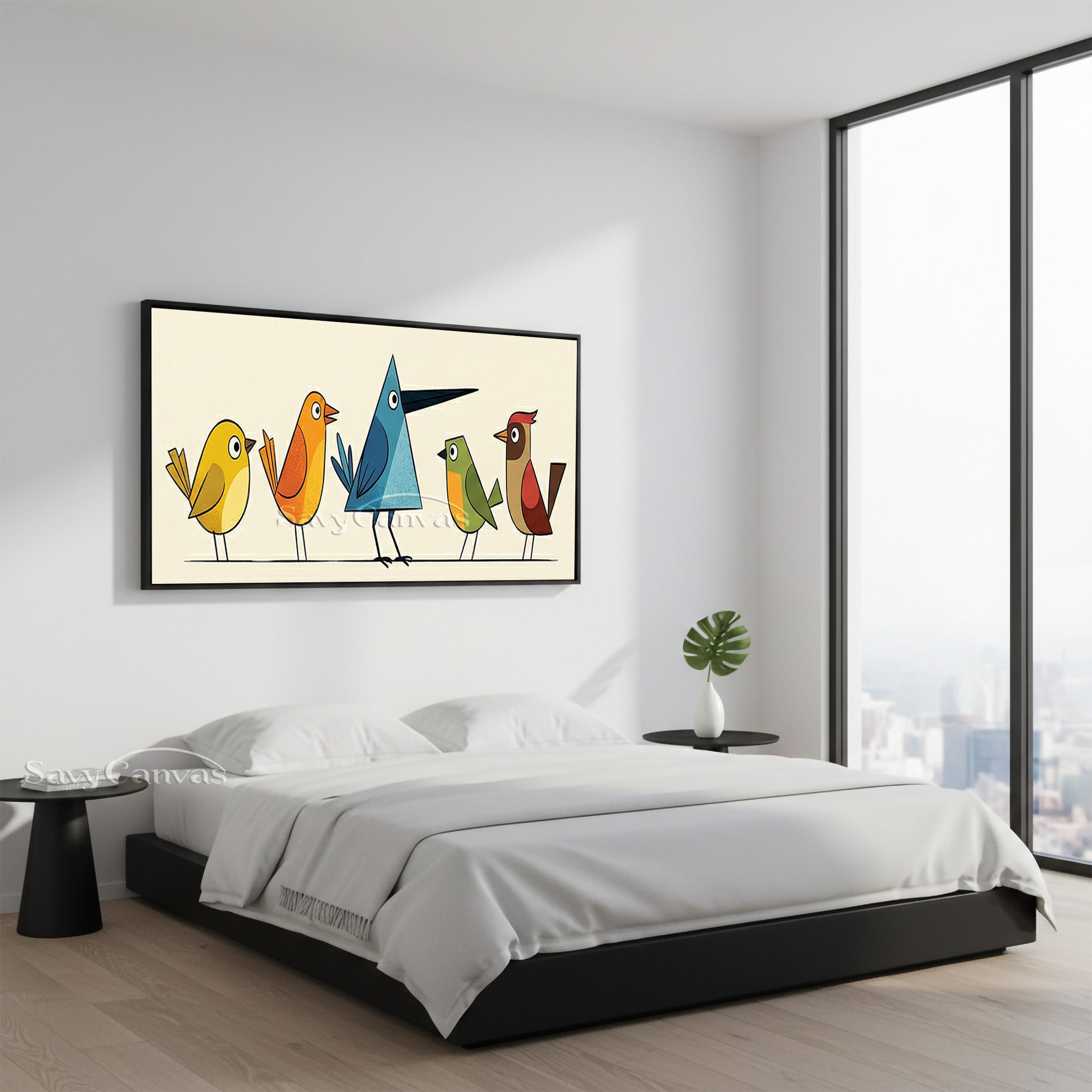 Colorful Pop Art Bird Canvas | Quirky Animal Wall Decor Art #SS 041
