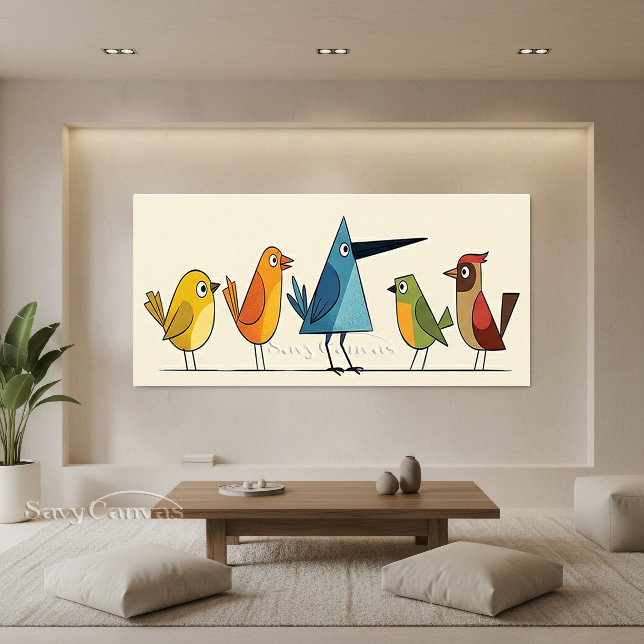 Colorful Pop Art Bird Canvas | Quirky Animal Wall Decor Art #SS 041