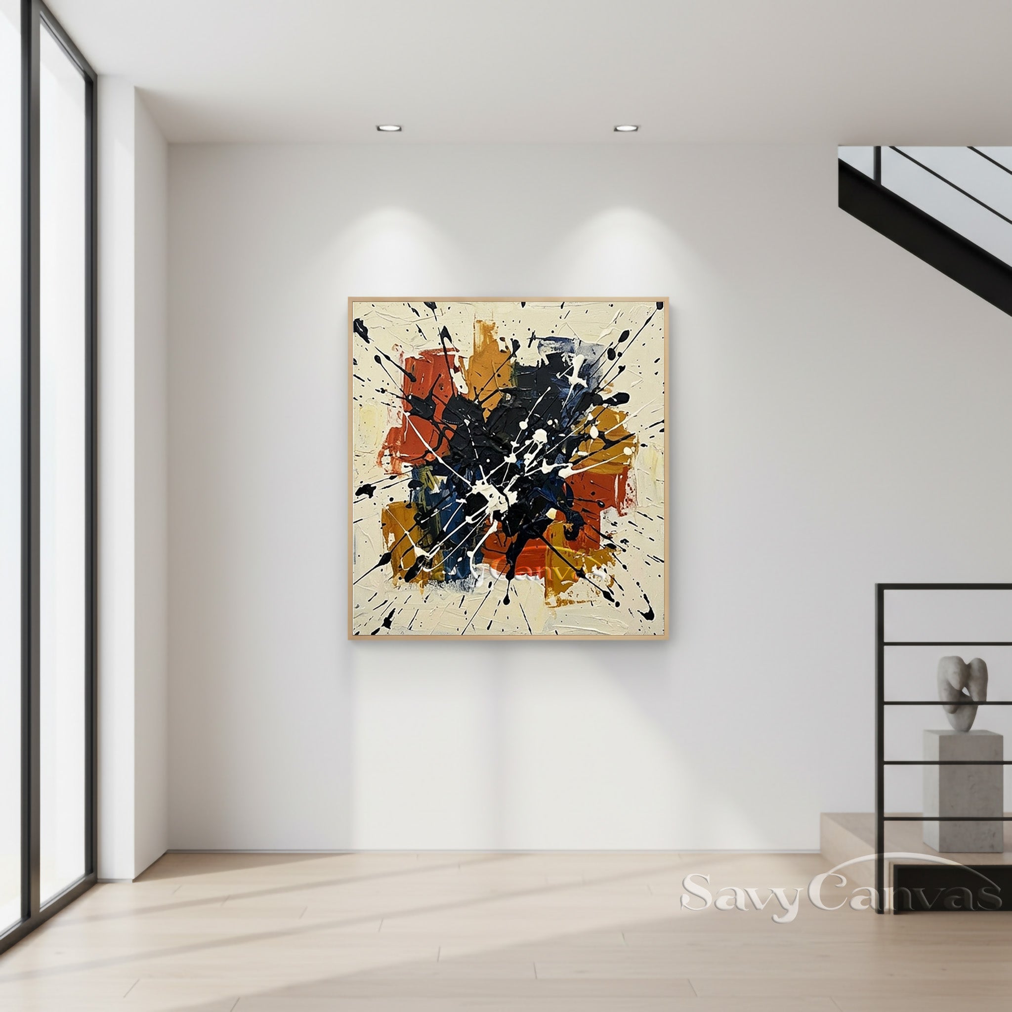 Explosive Abstract Expressionist Canvas | Modern Living Room Art #AA 528