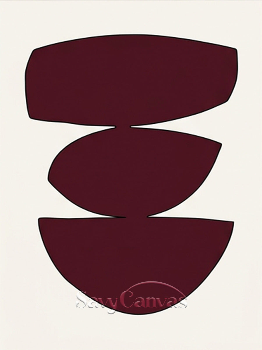 Modern Abstract Canvas Print | Burgundy Geometric Art