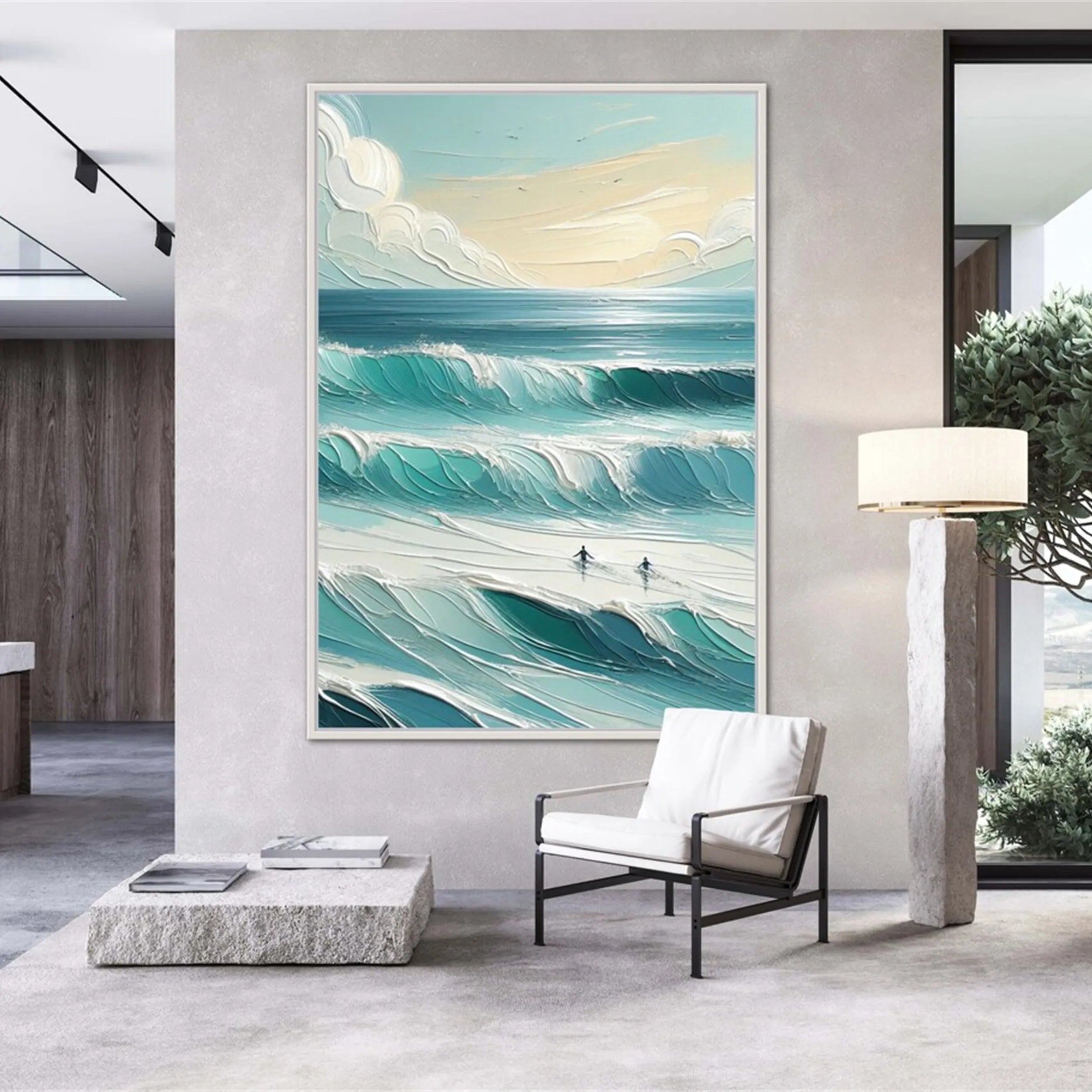 Surfer's Horizon – Abstract Ocean Wall Art # JJ 144