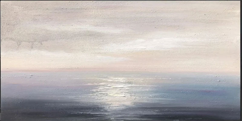 Calm Seascape Abstract - Soft Color Oil Painting #JJ 107