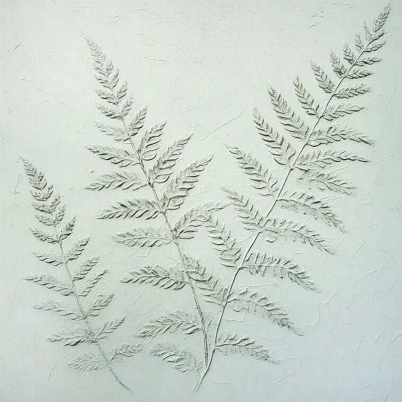 Textured Botanical Wall Art - Modern Fern Canvas Painting #JJ 431