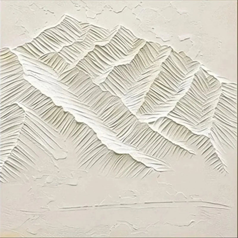 Beige Minimalist Textured Wall Art – Modern Mountain Canvas #JJ 422