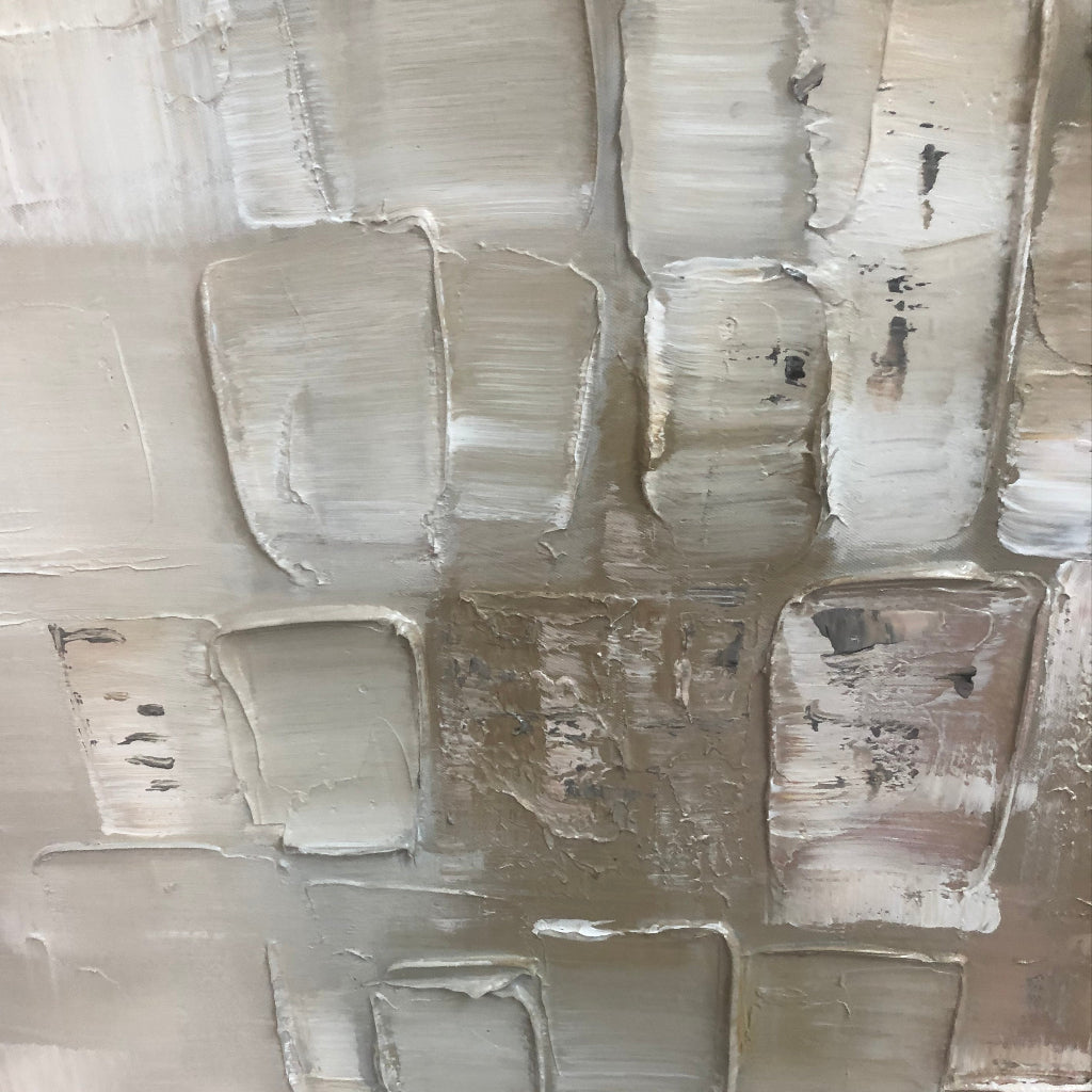 Cream and Beige Textured Abstract Canvas | Warm Neutral Wall Art #AA 415