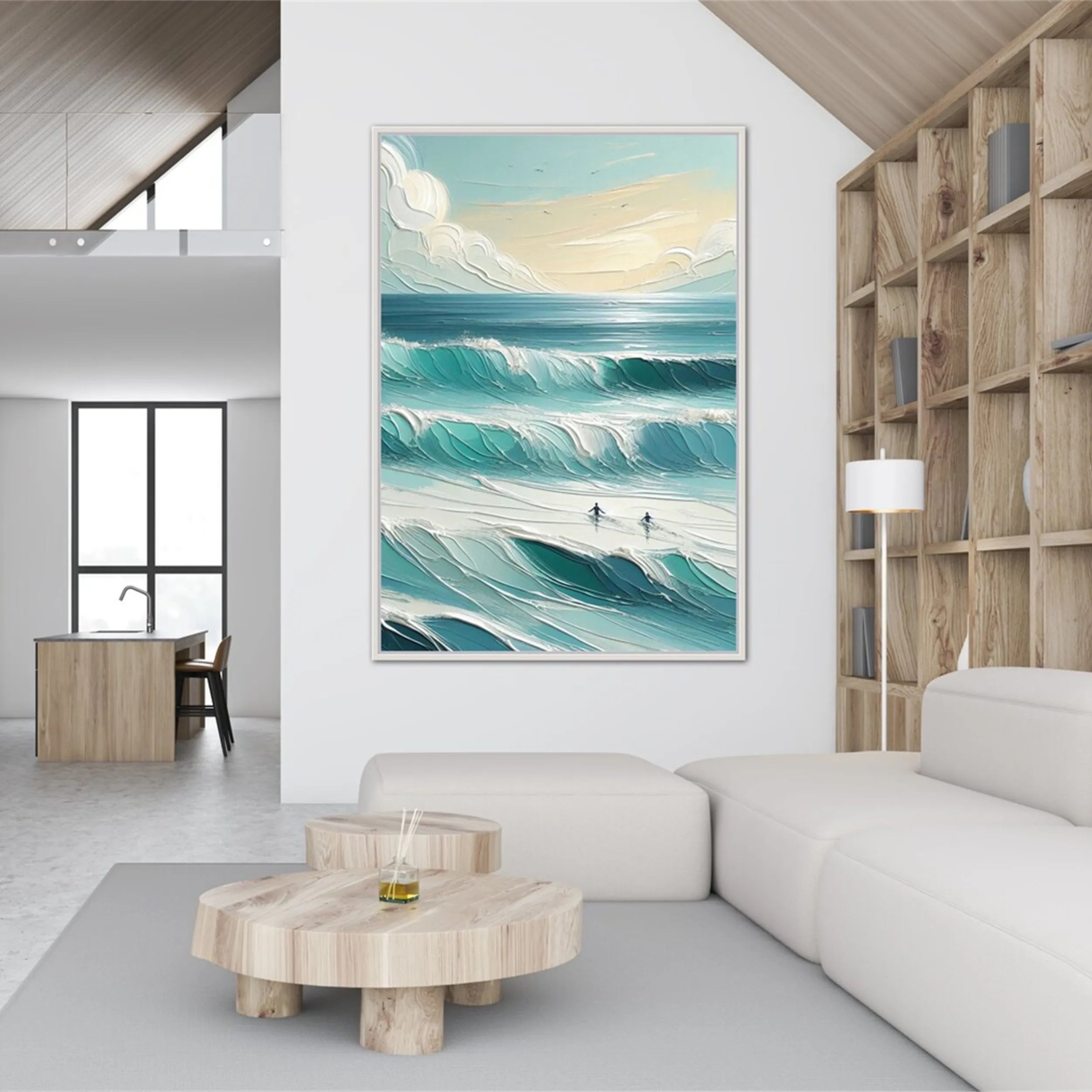 Surfer's Horizon – Abstract Ocean Wall Art # JJ 144