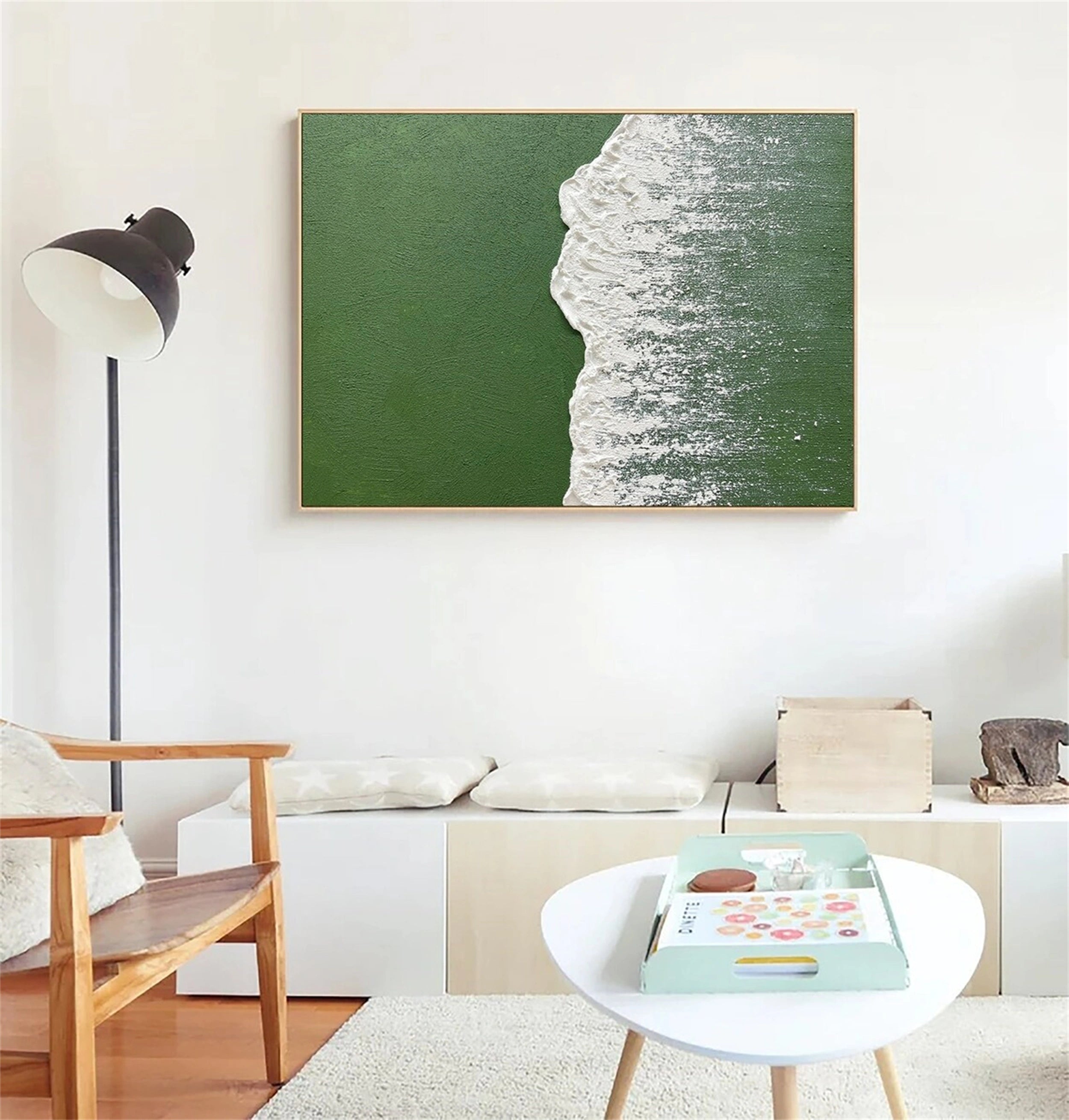 Textured Shoreline Abstract Wall Art Waves Painting Decor #JJ 257
