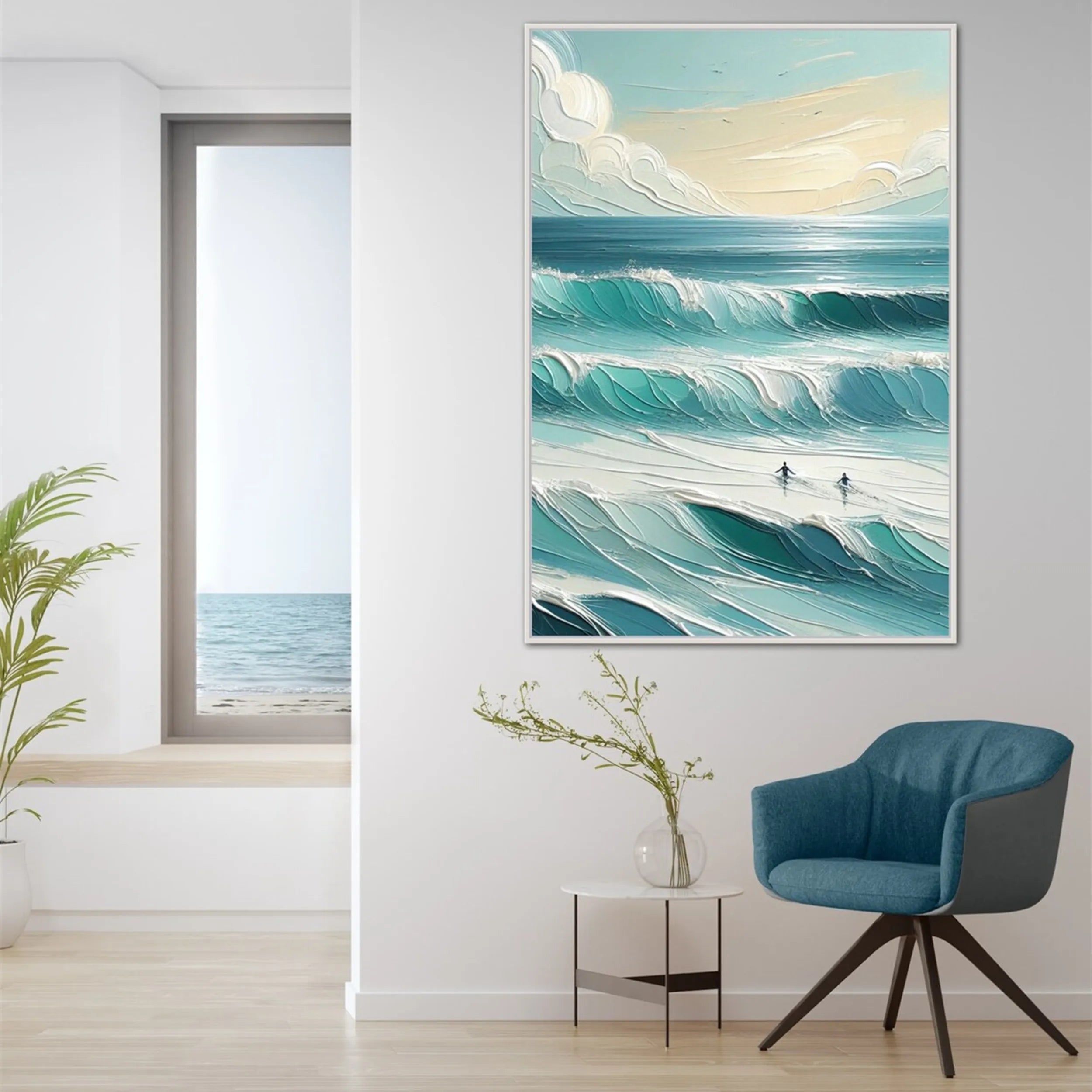Surfer's Horizon – Abstract Ocean Wall Art # JJ 144