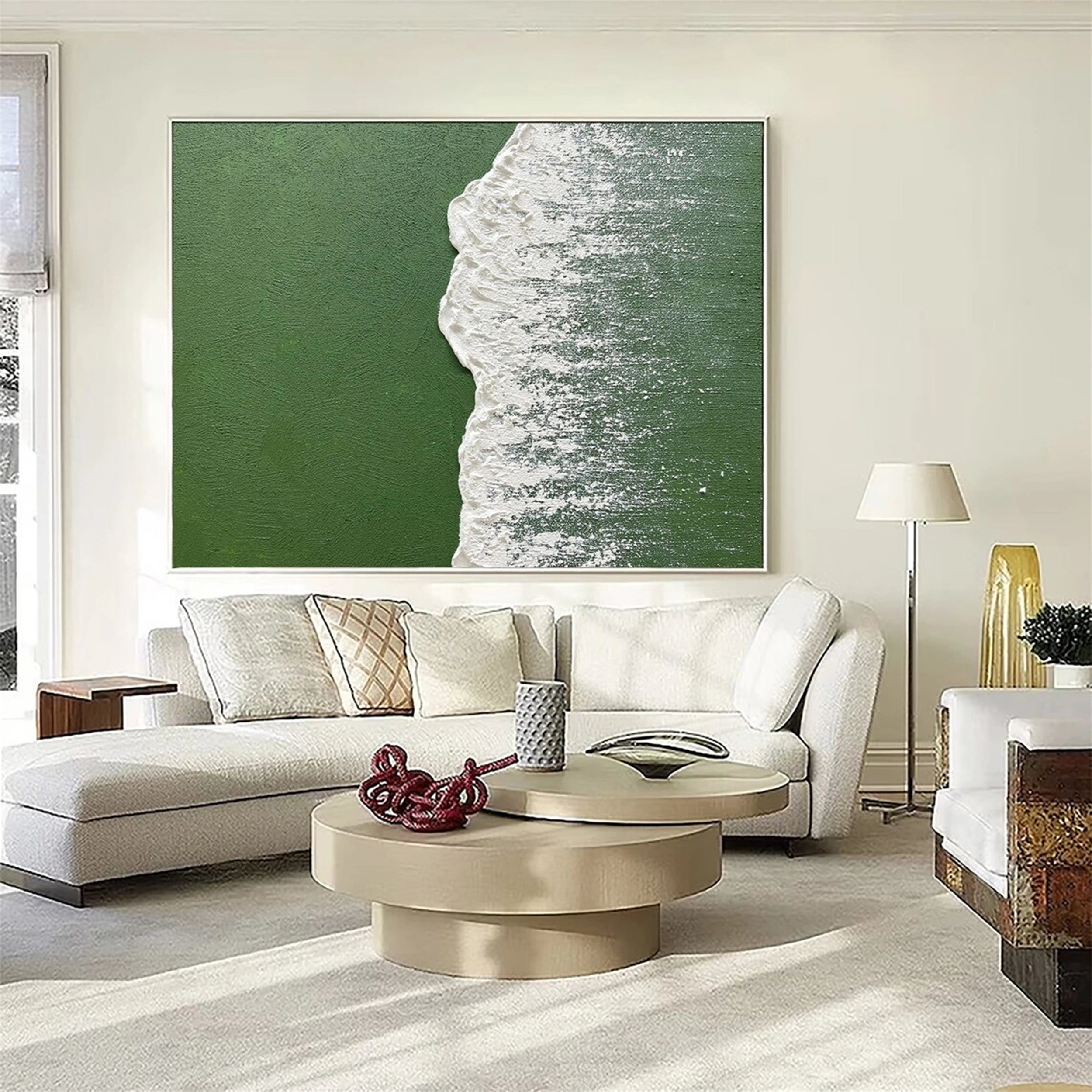 Textured Shoreline Abstract Wall Art Waves Painting Decor #JJ 257