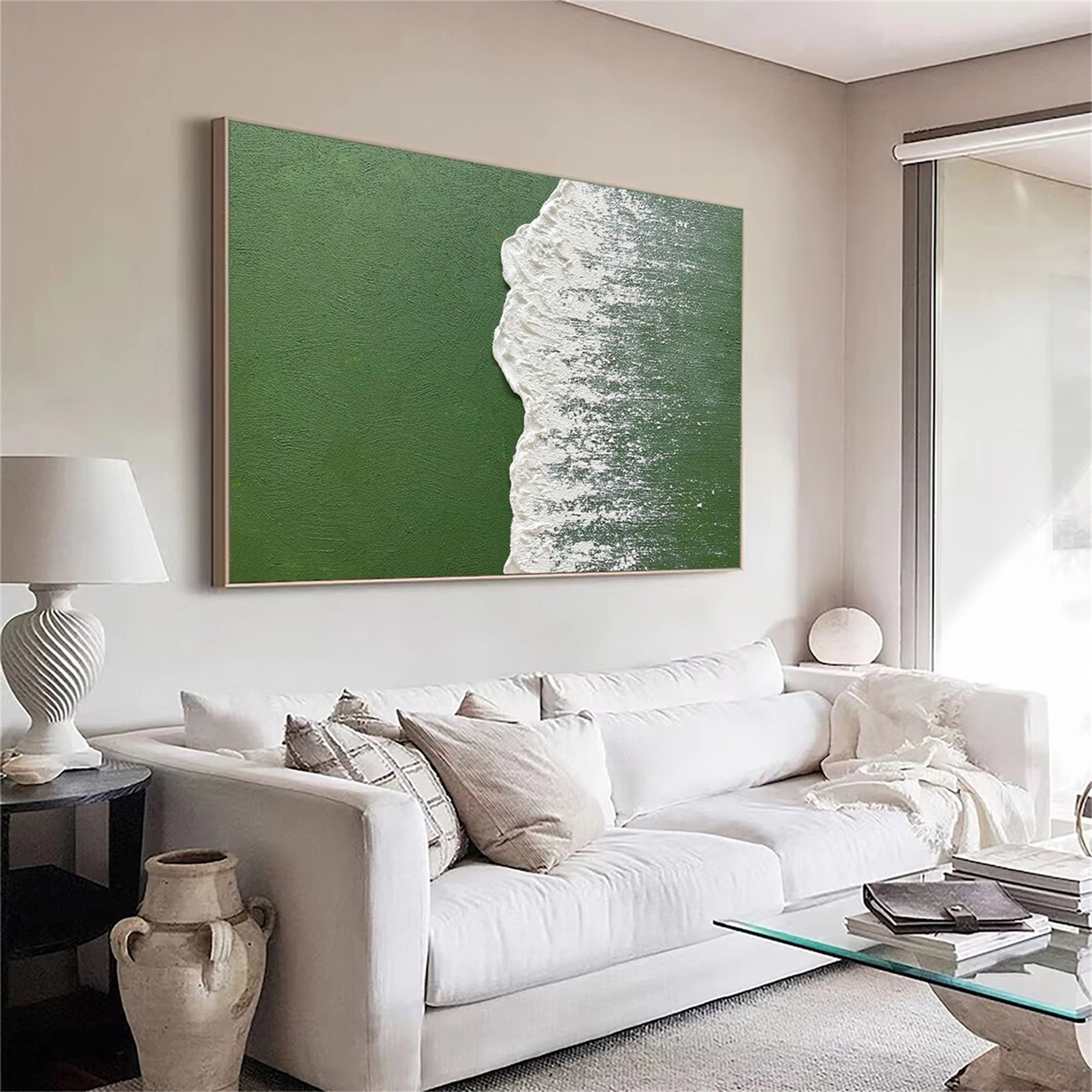 Textured Shoreline Abstract Wall Art Waves Painting Decor #JJ 257