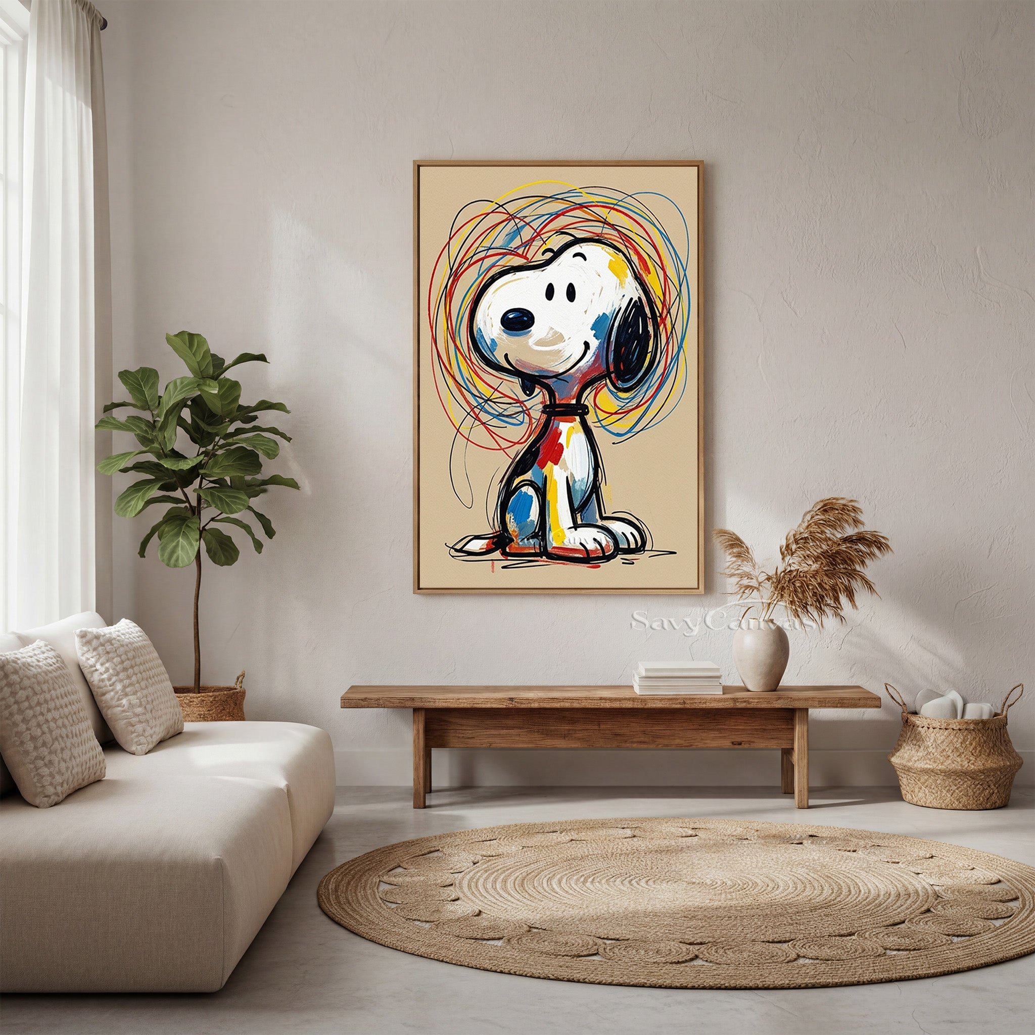 Modern Snoopy Painting | Colorful Cartoon Wall Decor #AA 521