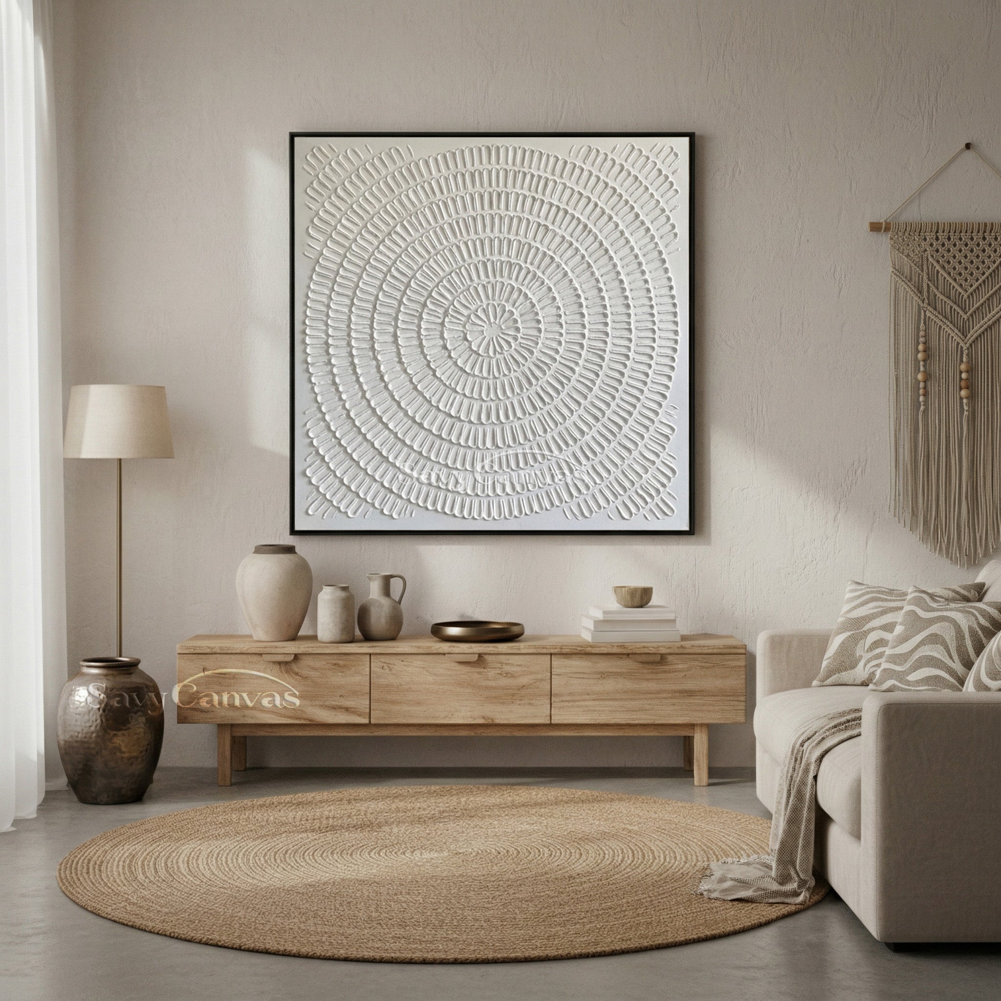 3D White Plaster Art | Minimalist Sculptural Painting #AA 493