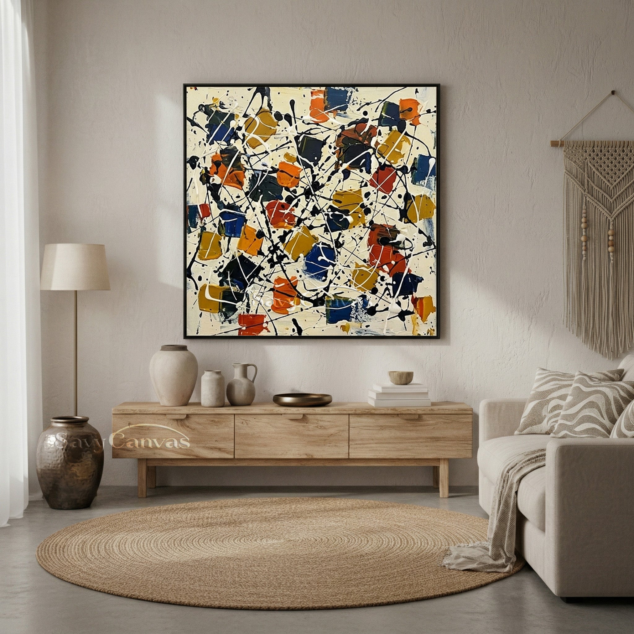 Vibrant Multi-Color Abstract Canvas Art | Modern Wall Decor #AA 529