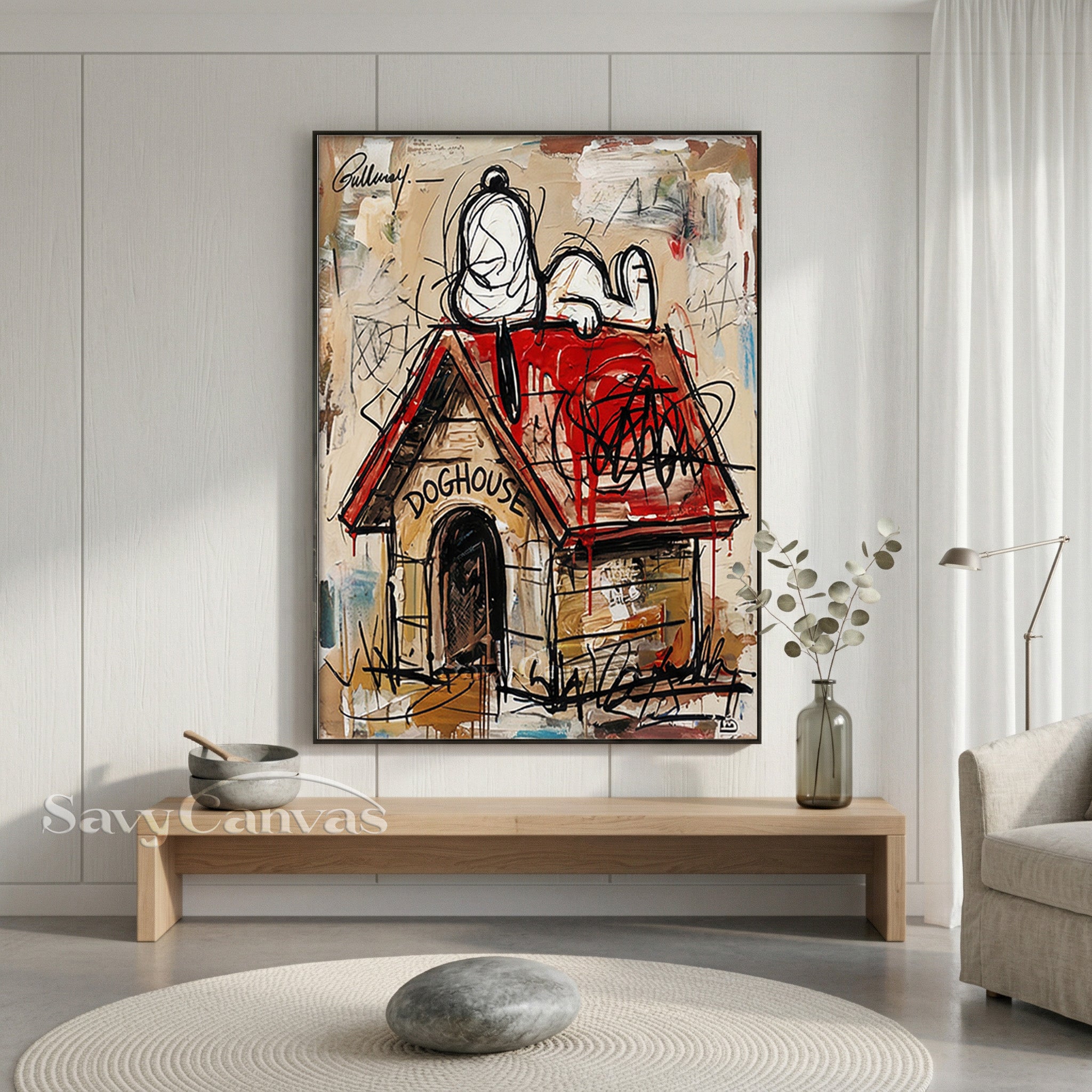 Snoopy Graffiti Wall Art | Authentic Handmade Pop Oil Painting #SS 065