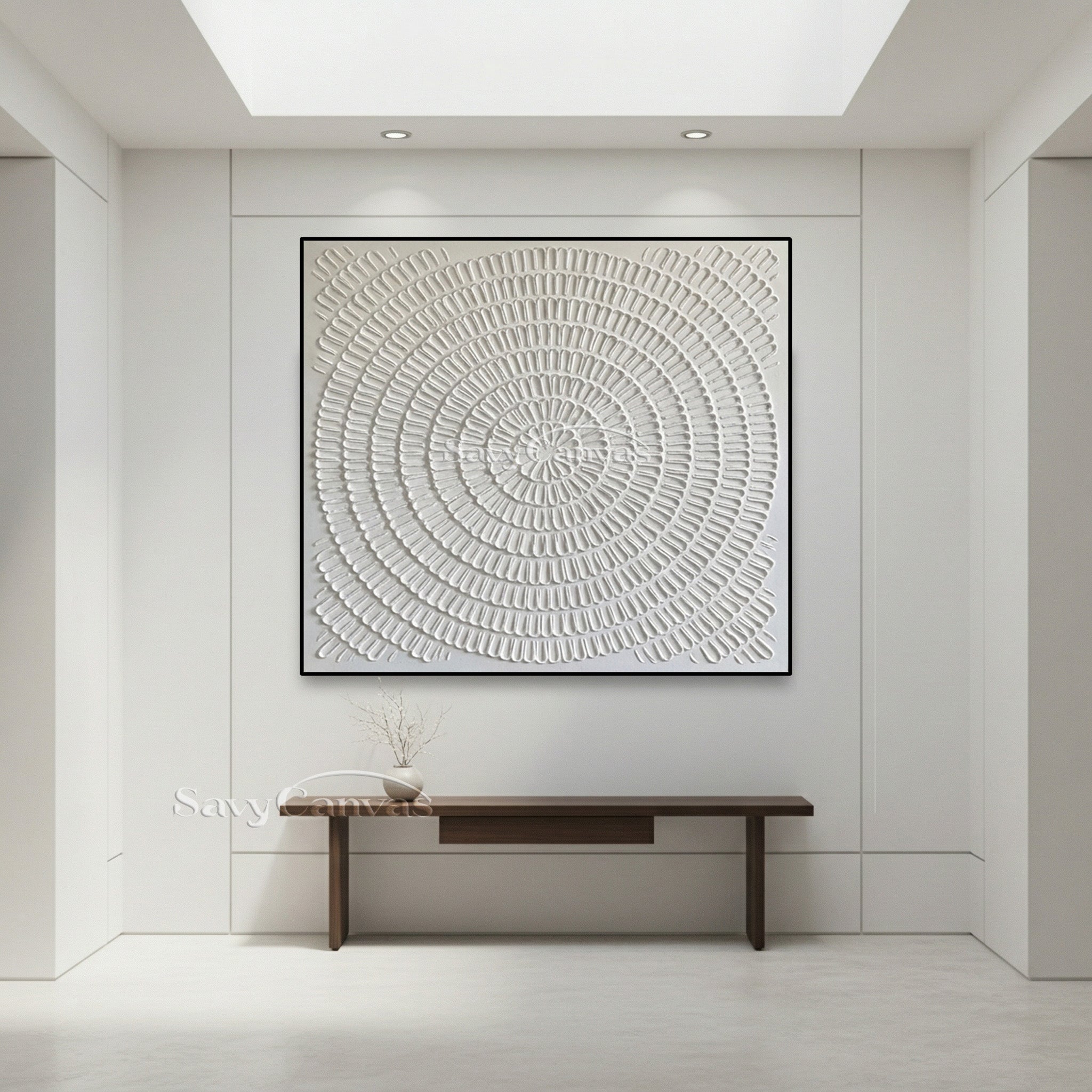 3D White Plaster Art | Minimalist Sculptural Painting #AA 493