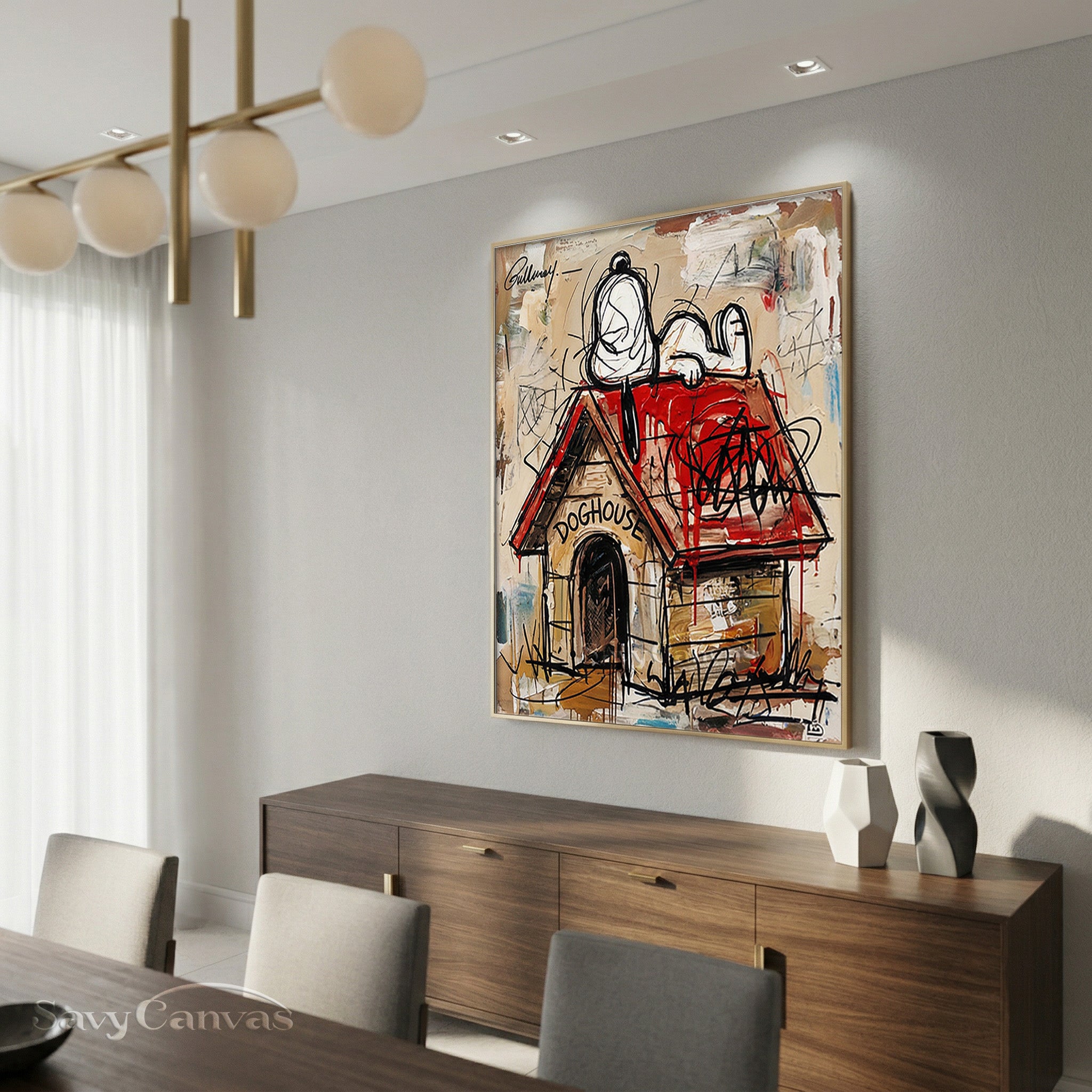 Snoopy Graffiti Wall Art | Authentic Handmade Pop Oil Painting #SS 065