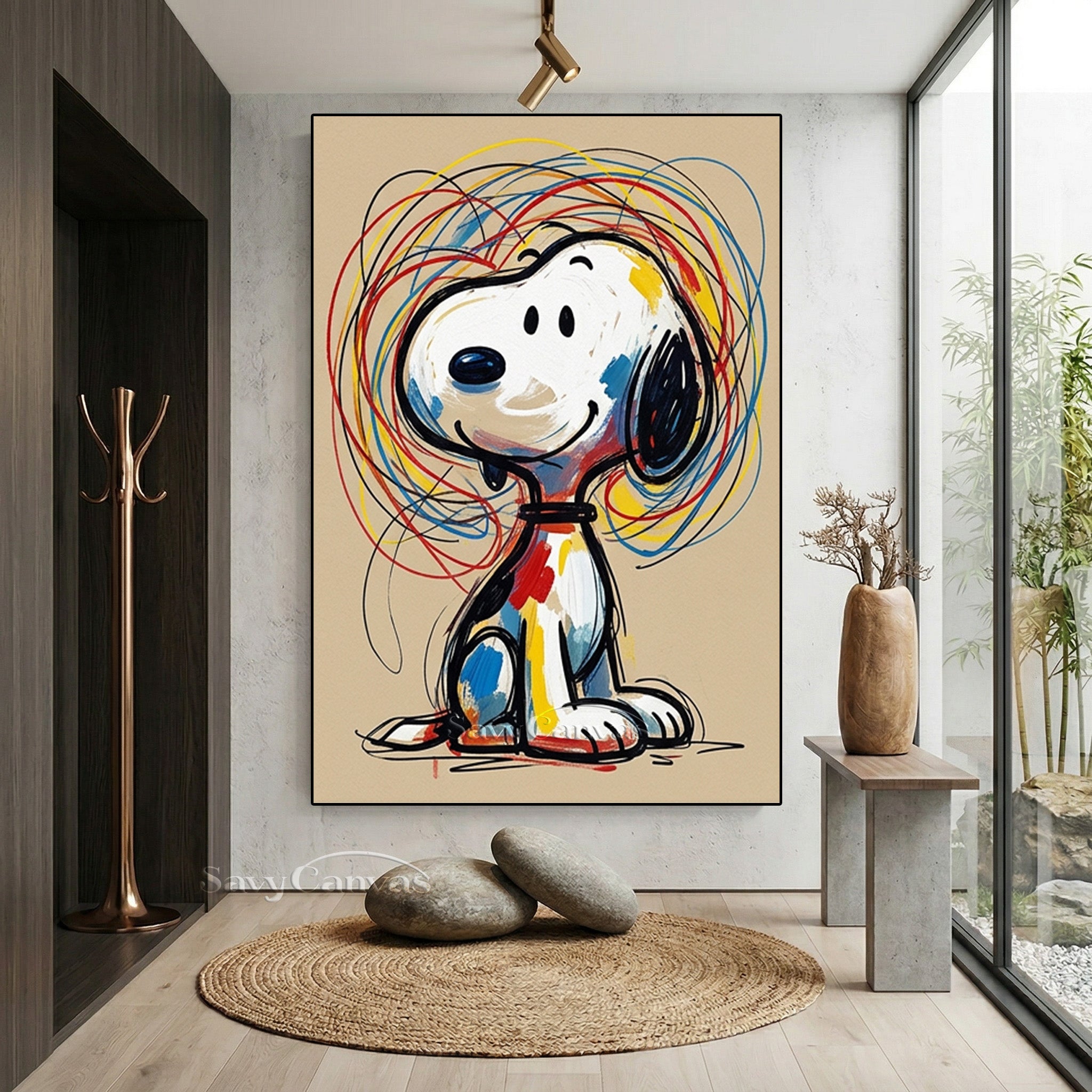 Modern Snoopy Painting | Colorful Cartoon Wall Decor #AA 521