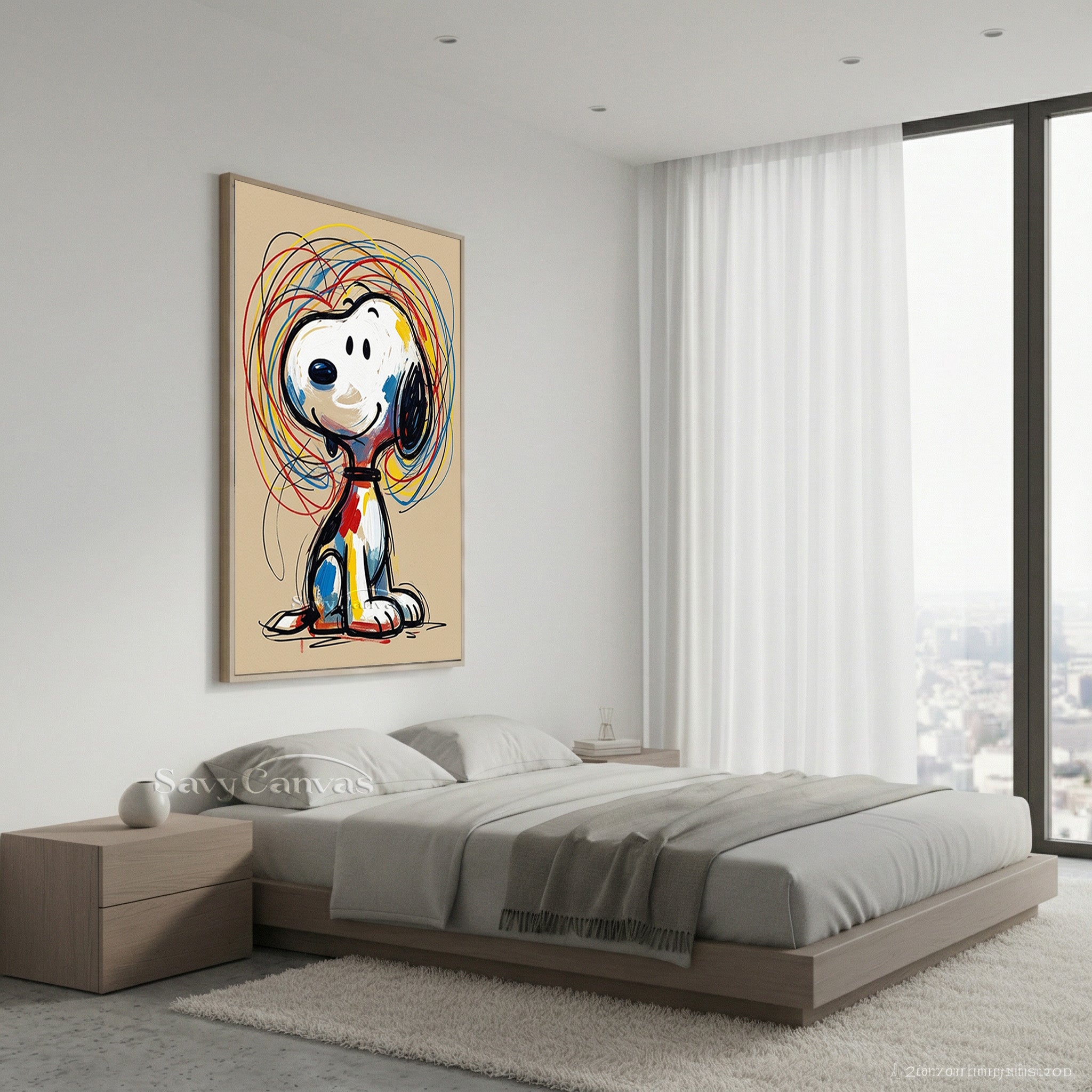 Modern Snoopy Painting | Colorful Cartoon Wall Decor #AA 521