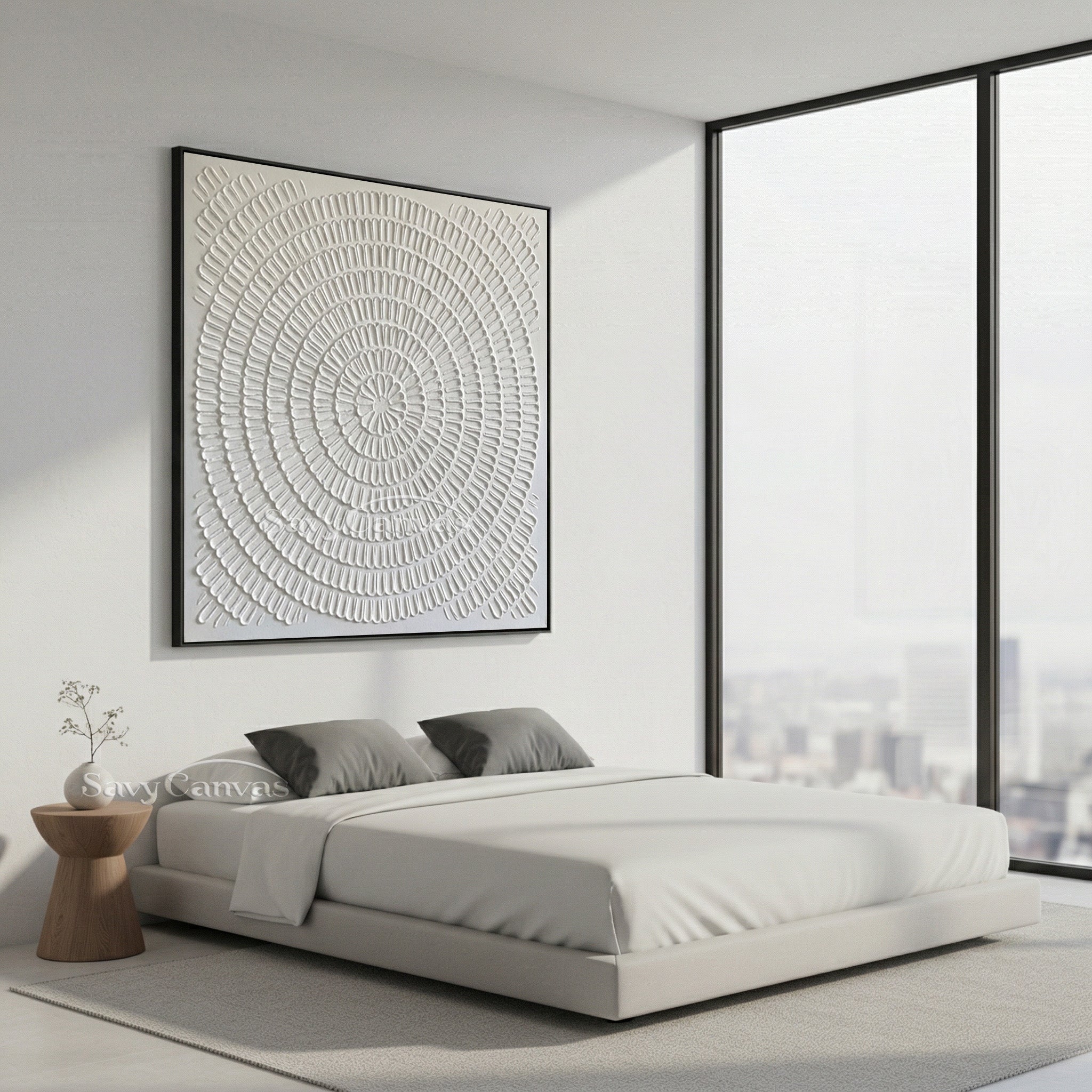 3D White Plaster Art | Minimalist Sculptural Painting #AA 493