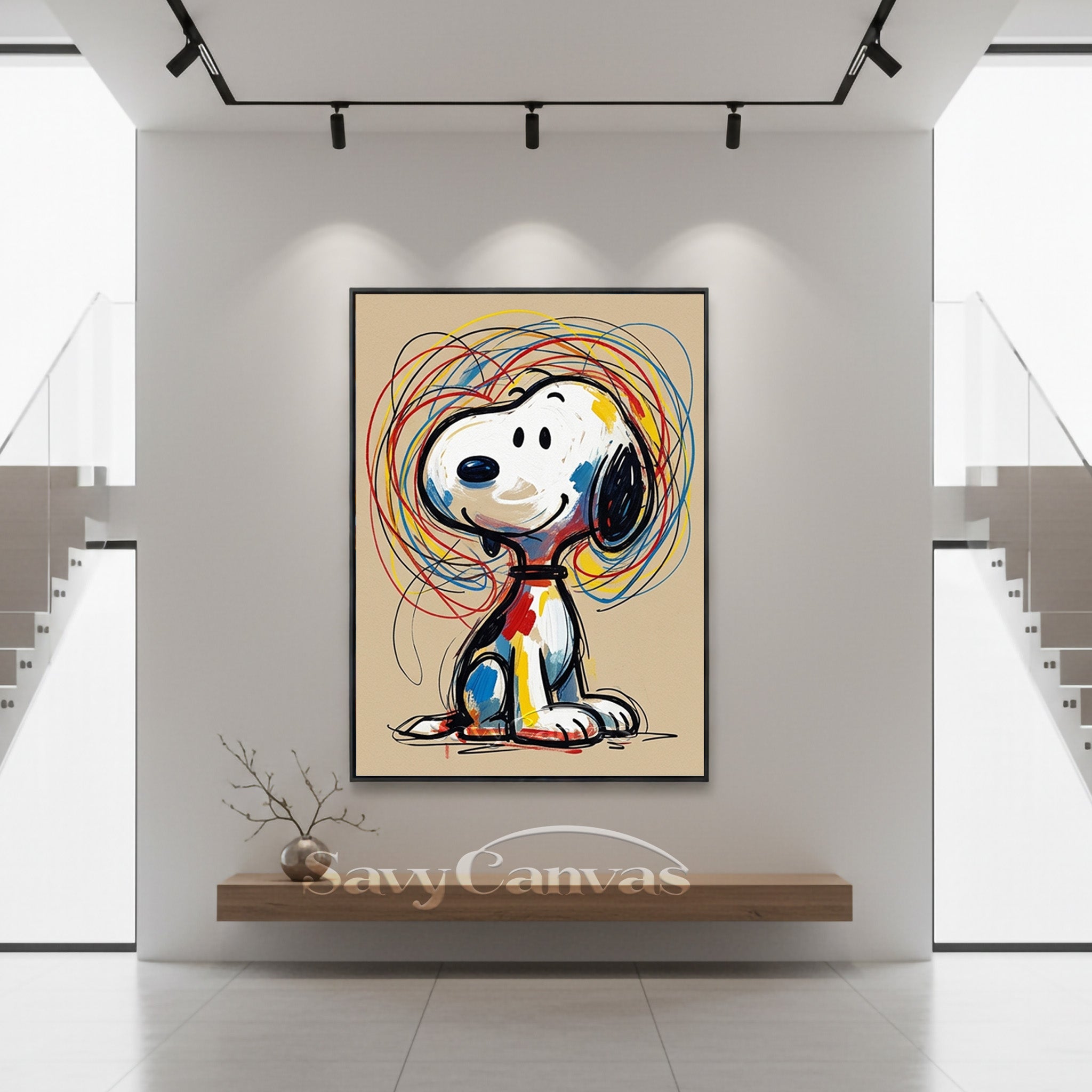 Modern Snoopy Painting | Colorful Cartoon Wall Decor #AA 521