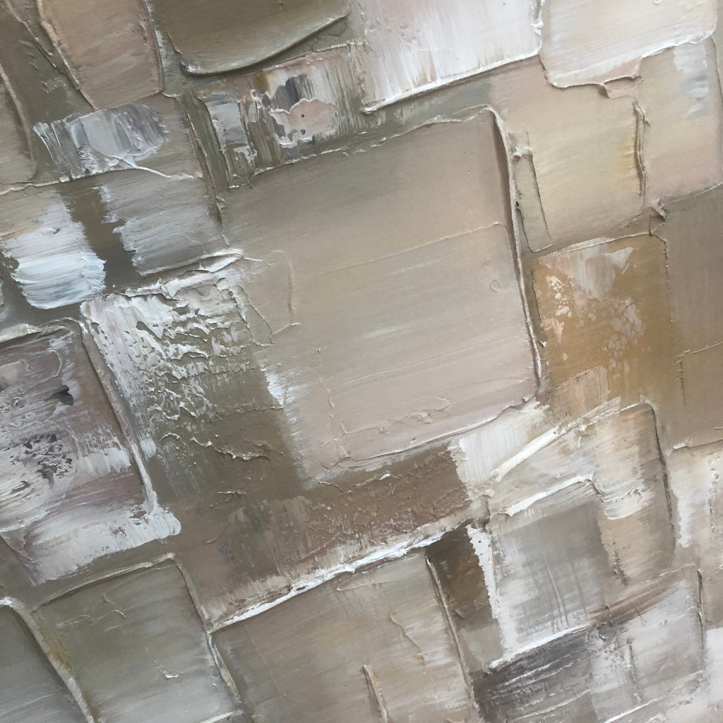 Cream and Beige Textured Abstract Canvas | Warm Neutral Wall Art #AA 415