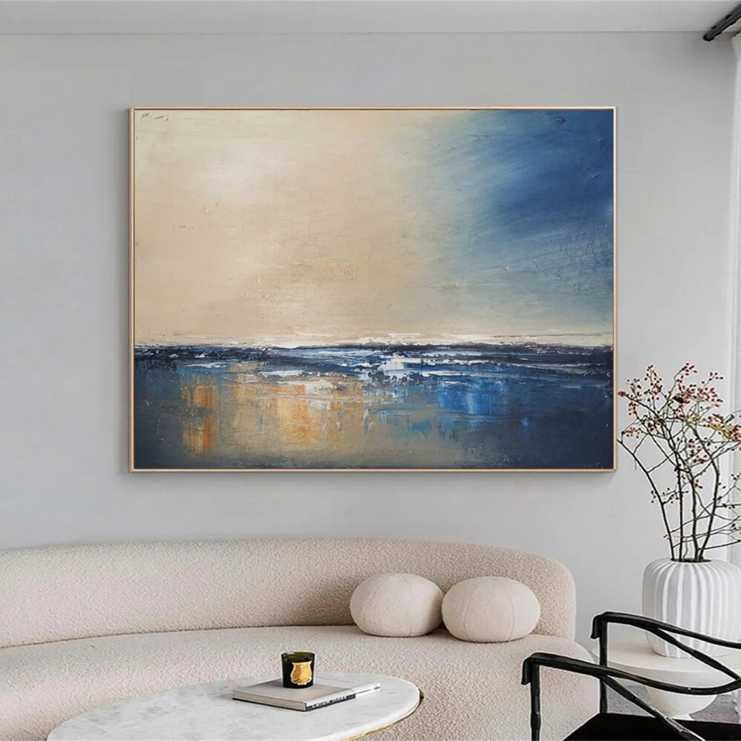 Ocean Serenity – Impasto Wave with Surfers