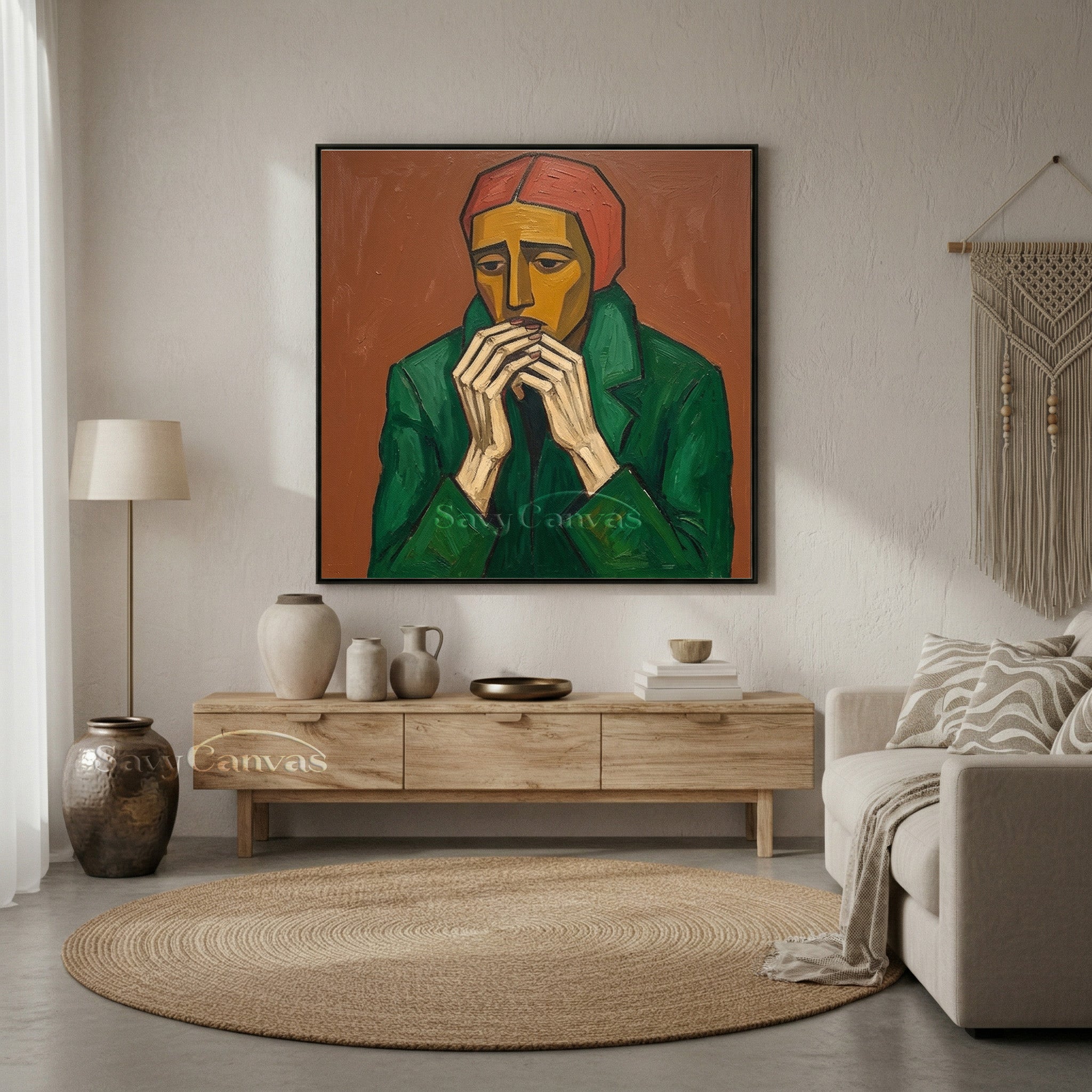 Modern Expressionist Portrait Oil Painting | Hand-Painted Art #SS 106